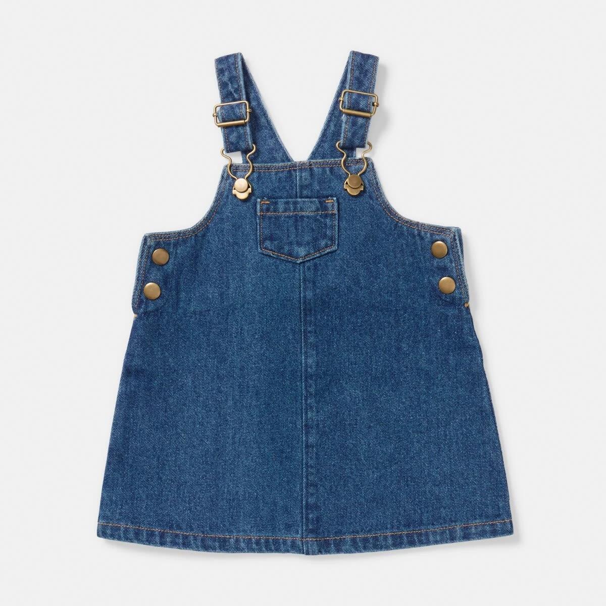 1 Pinafore Dress Mid Denim, 1 of 3