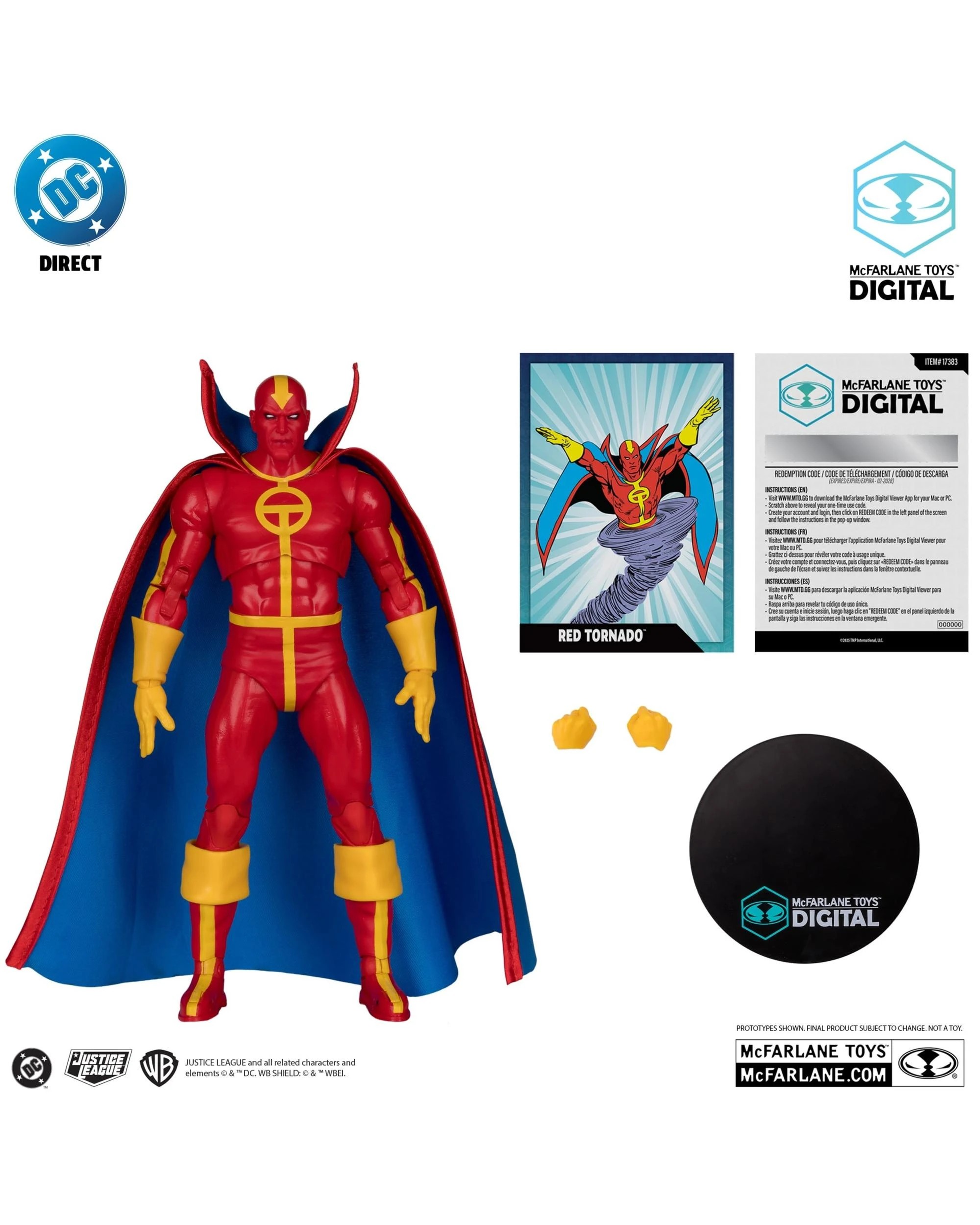 6 McFarlane Digital DC Direct DC The Bronze Age Red Tornado 7 inch Action Figure, 6 of 9