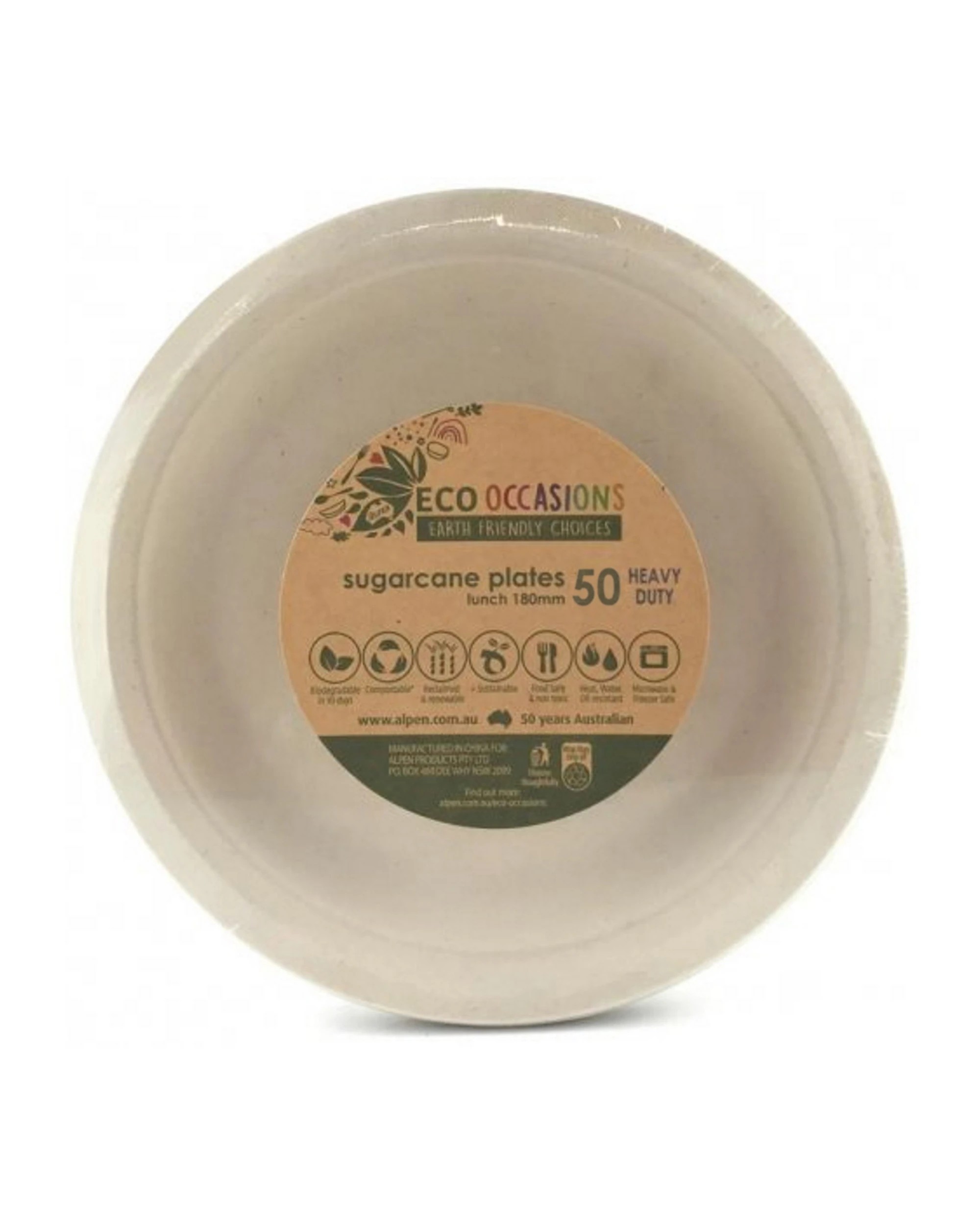2 Alpen Natural Sugar Cane Small Plates 18cm Bulk Pack of 50, 2 of 3