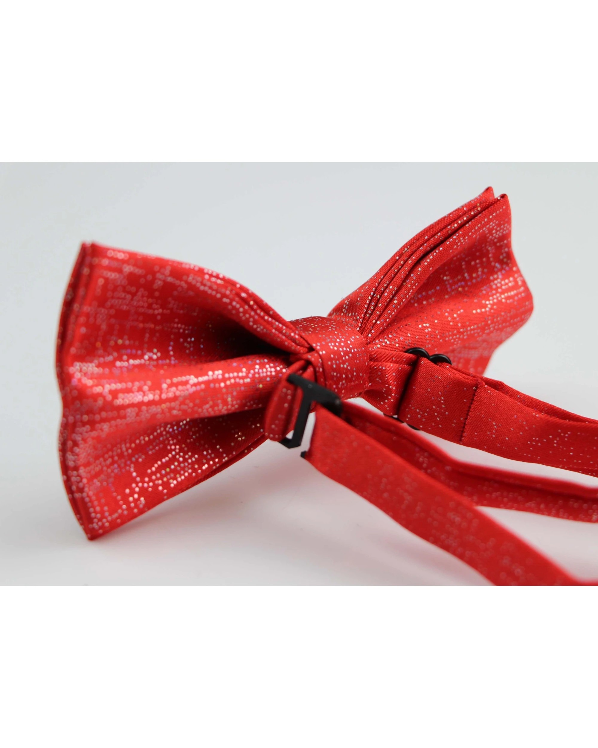 2 Zasel Mens Red Sparkly Glitter Patterned Bow Tie - Red, 2 of 4