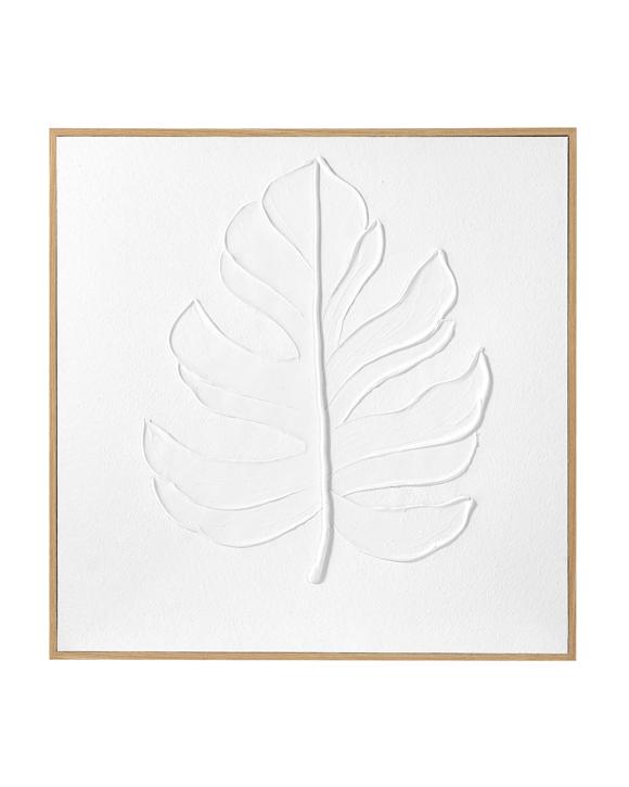 Textured Leaf Framed Canvas - 80cm x 80cm