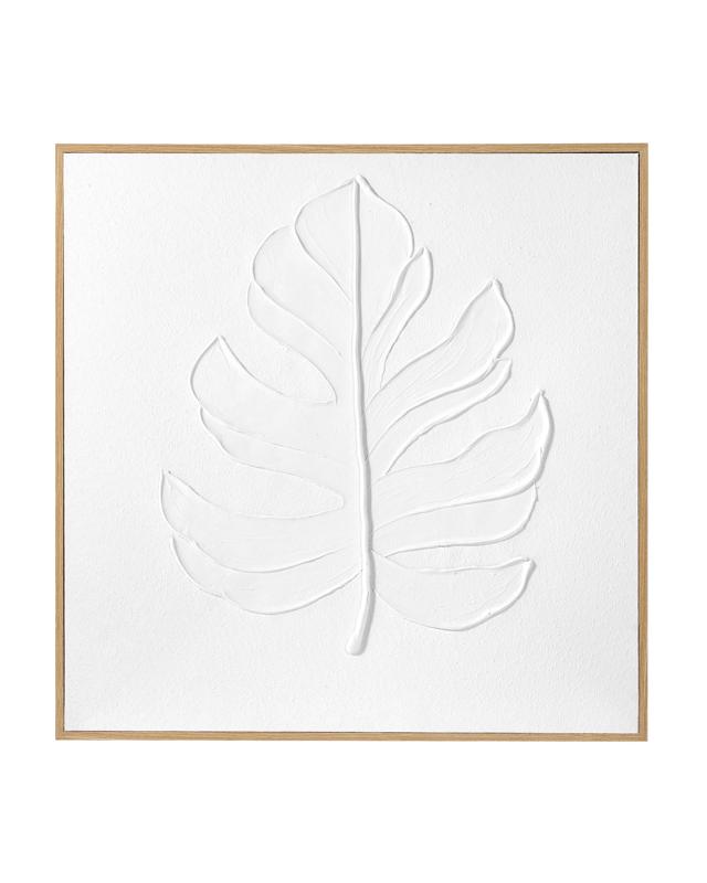 Textured Leaf Framed Canvas - 80cm x 