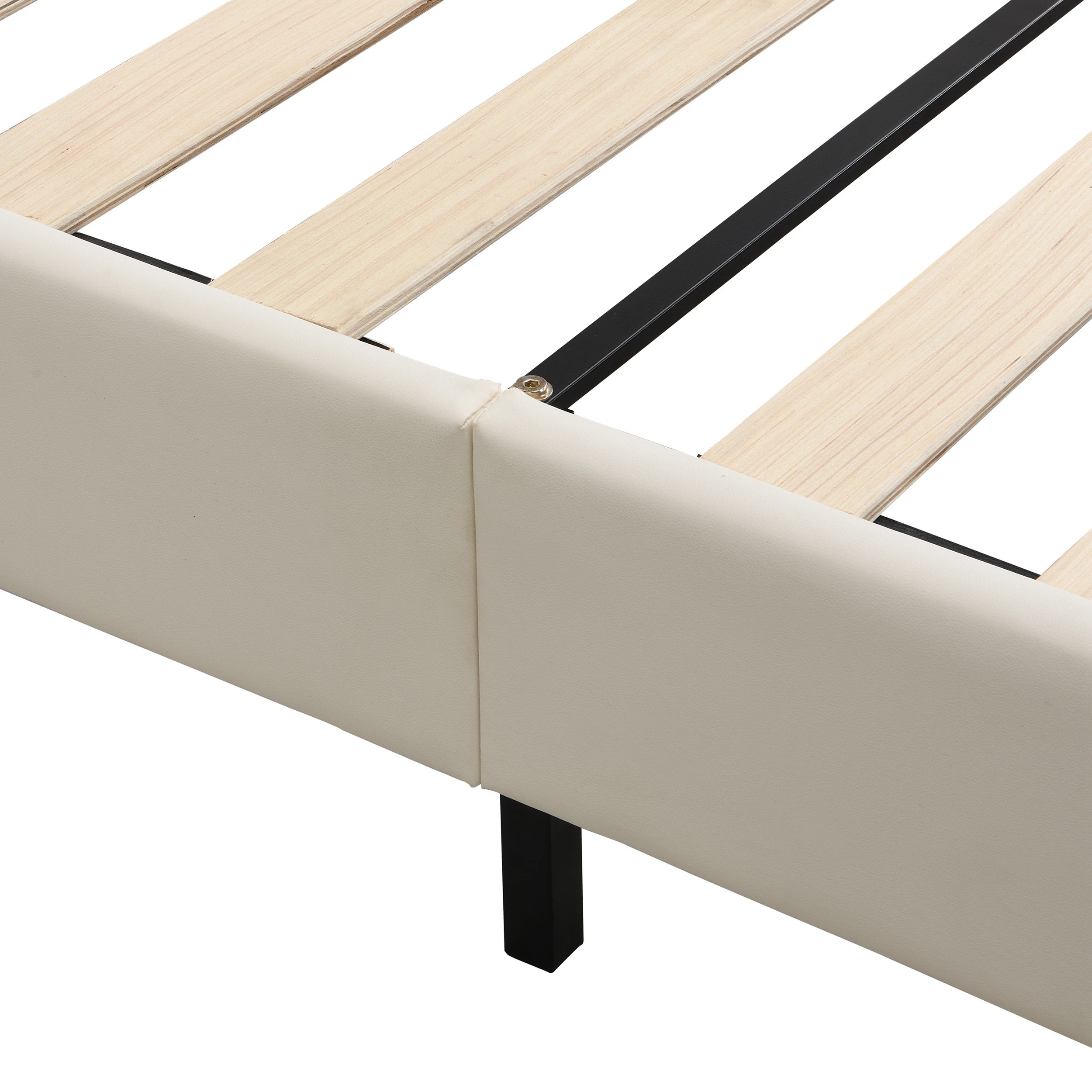 6 IHOMDEC BEF05 Button Tufted Double Bed Frame - Beige - Beige, 6 of 10