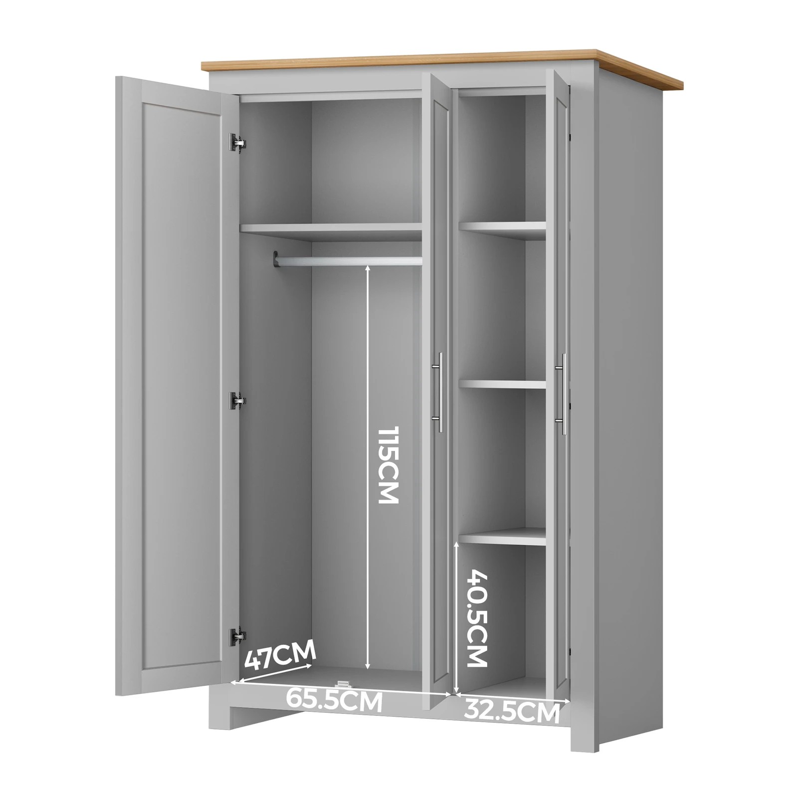 4 Alfordson Wardrobe Clothes Closet Storage Cabinet Organizer Shelf Hanging - Grey, 4 of 4