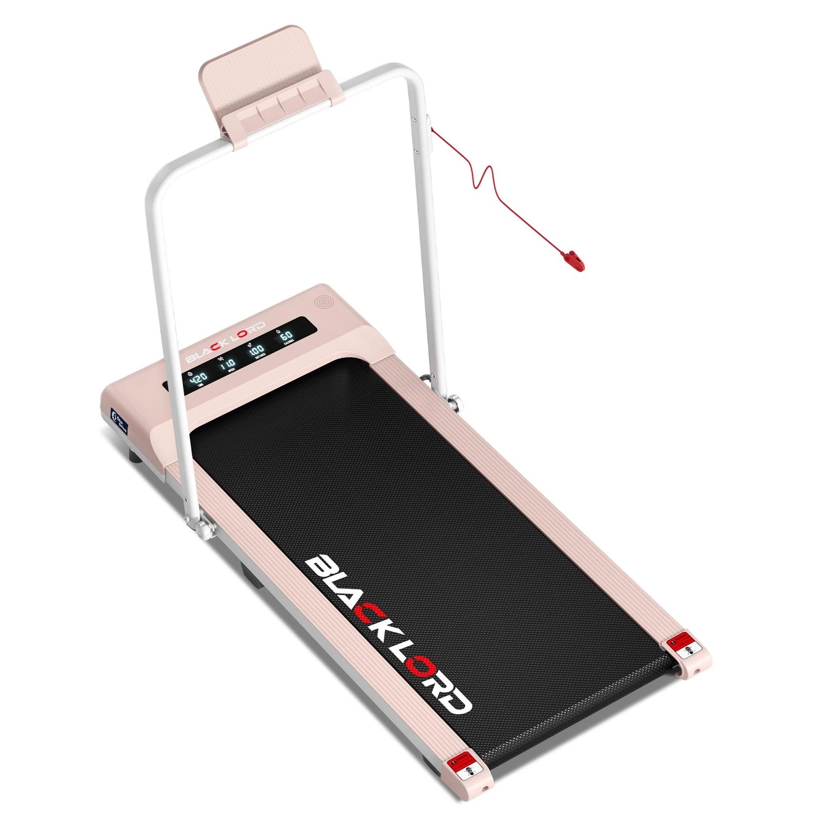 1 Black Lord Treadmill Electric Walking Pad Under Desk Foldable 40cm Belt - Pink, 1 of 10