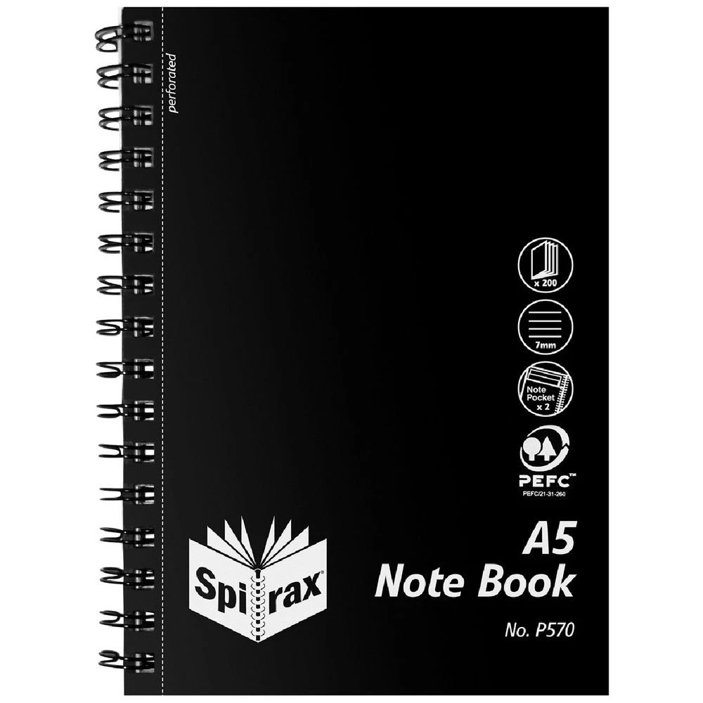 1 Spirax PP No. P570 A5 Notebook 210 x 148mm 200 Page, 1 of 2