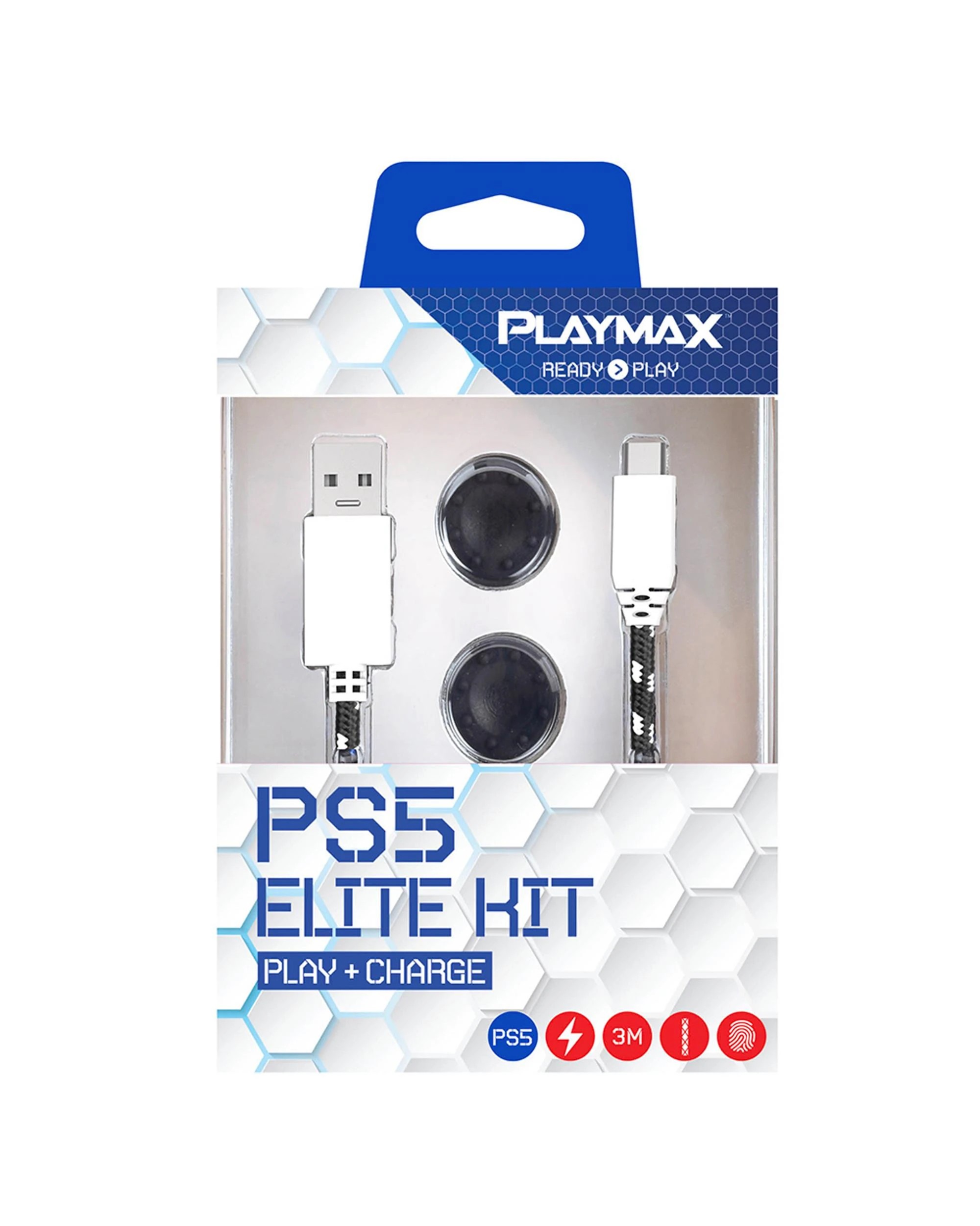 1 Playmax PS5 Play and Charge Elite Kit - White, 1 of 2