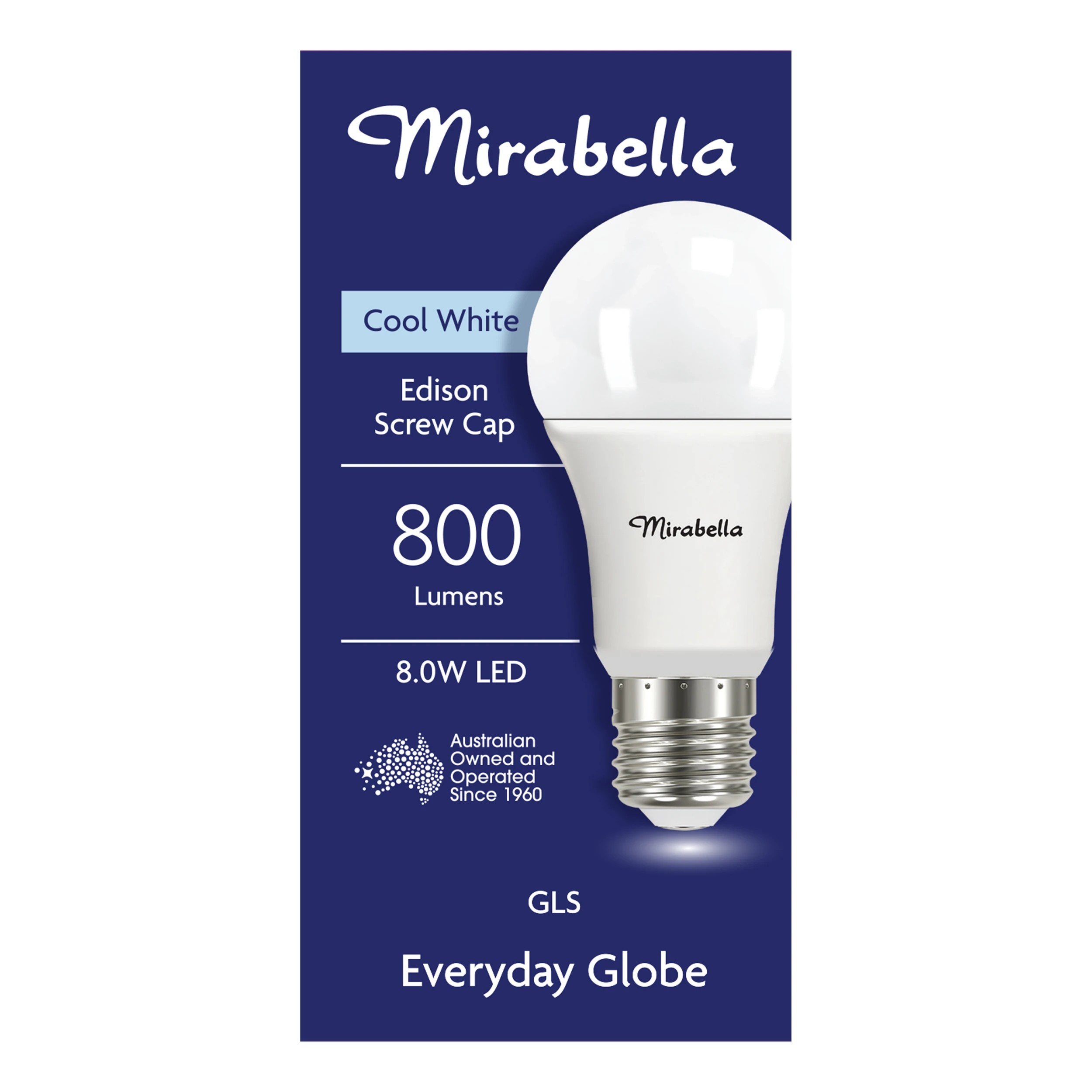 1 Mirabella 8W LED Cool White GLS Everyday Globe, 1 of 6