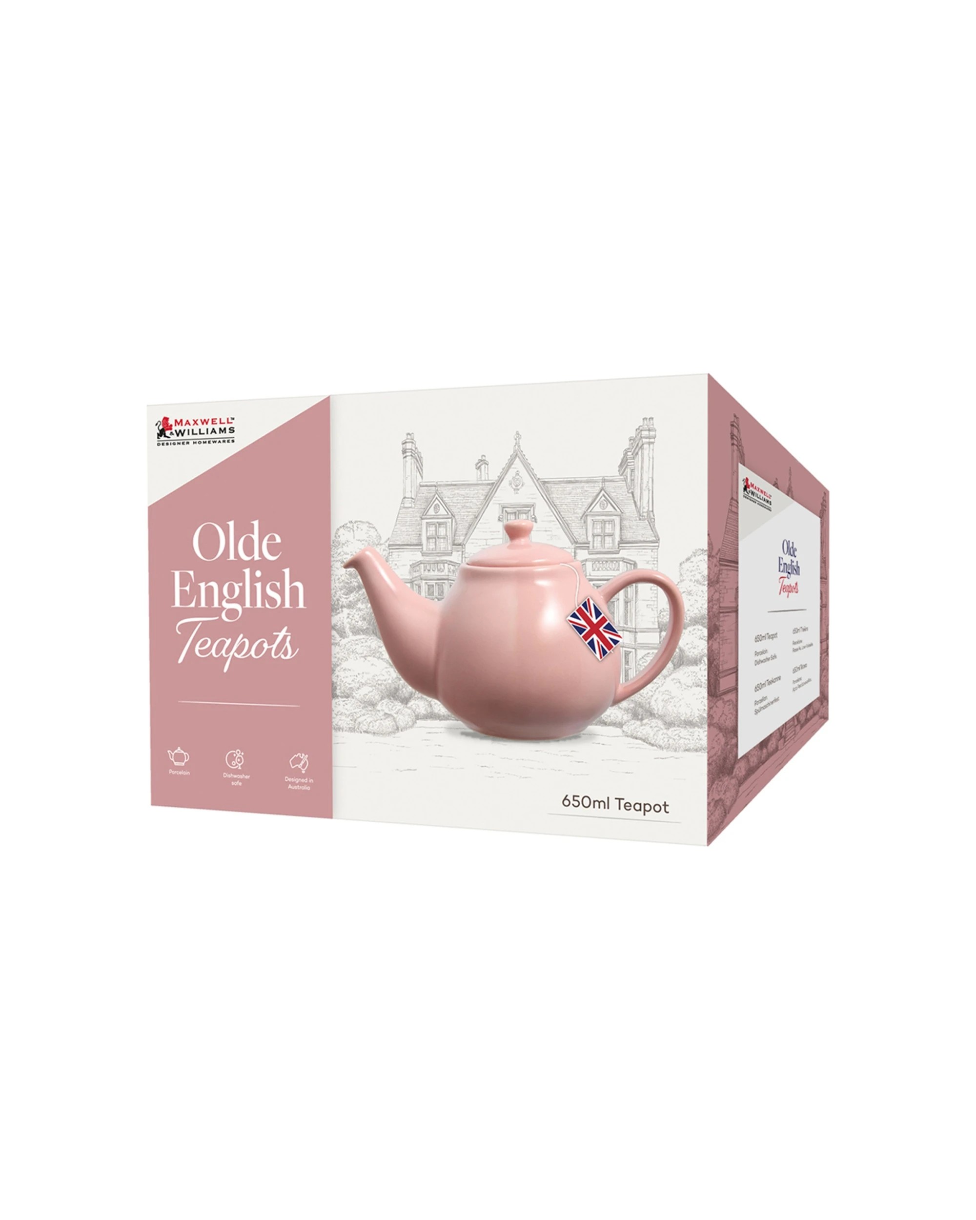 4 Maxwell & Williams Olde English Quality Porcelain Teapot 650ml Light - Pink, 4 of 4