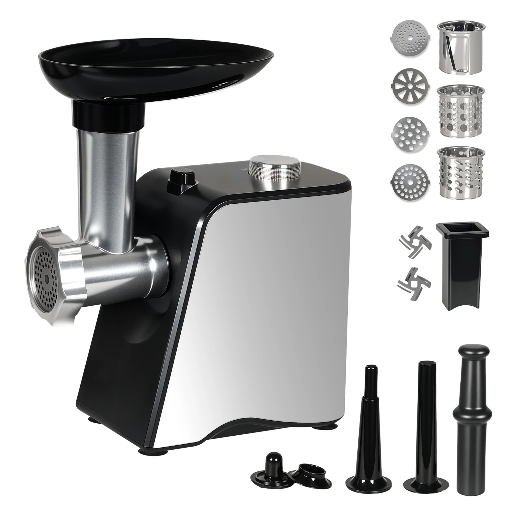 1 Spector Meat Mincer Electric Grinder 2800W Max With Plates Kitchen Silver, 1 of 9