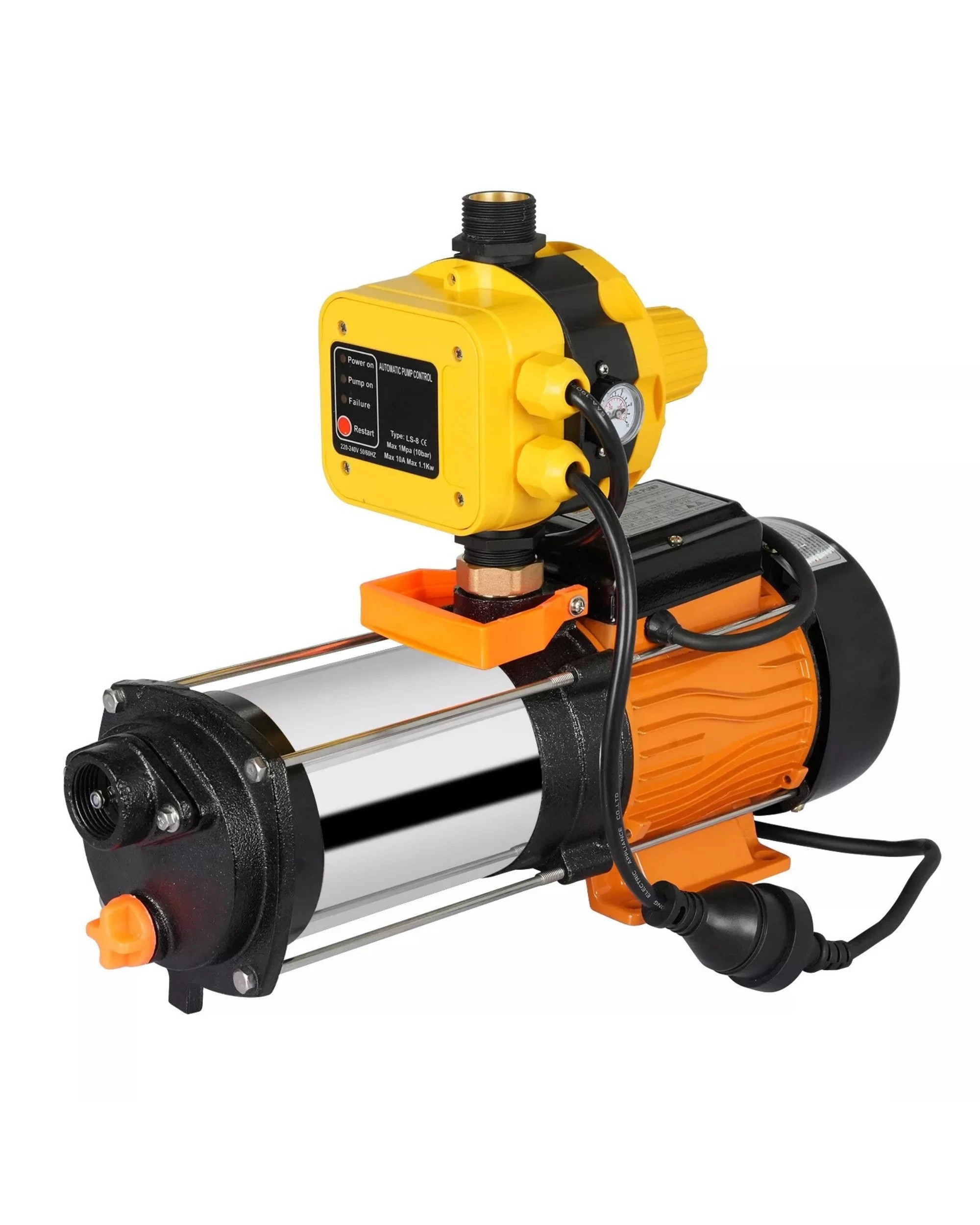 1 Advwin Water Pump 2000W Automatic High Pressure Pump with Controller
 7800L/H 3.5HP - Orange, 1 of 7