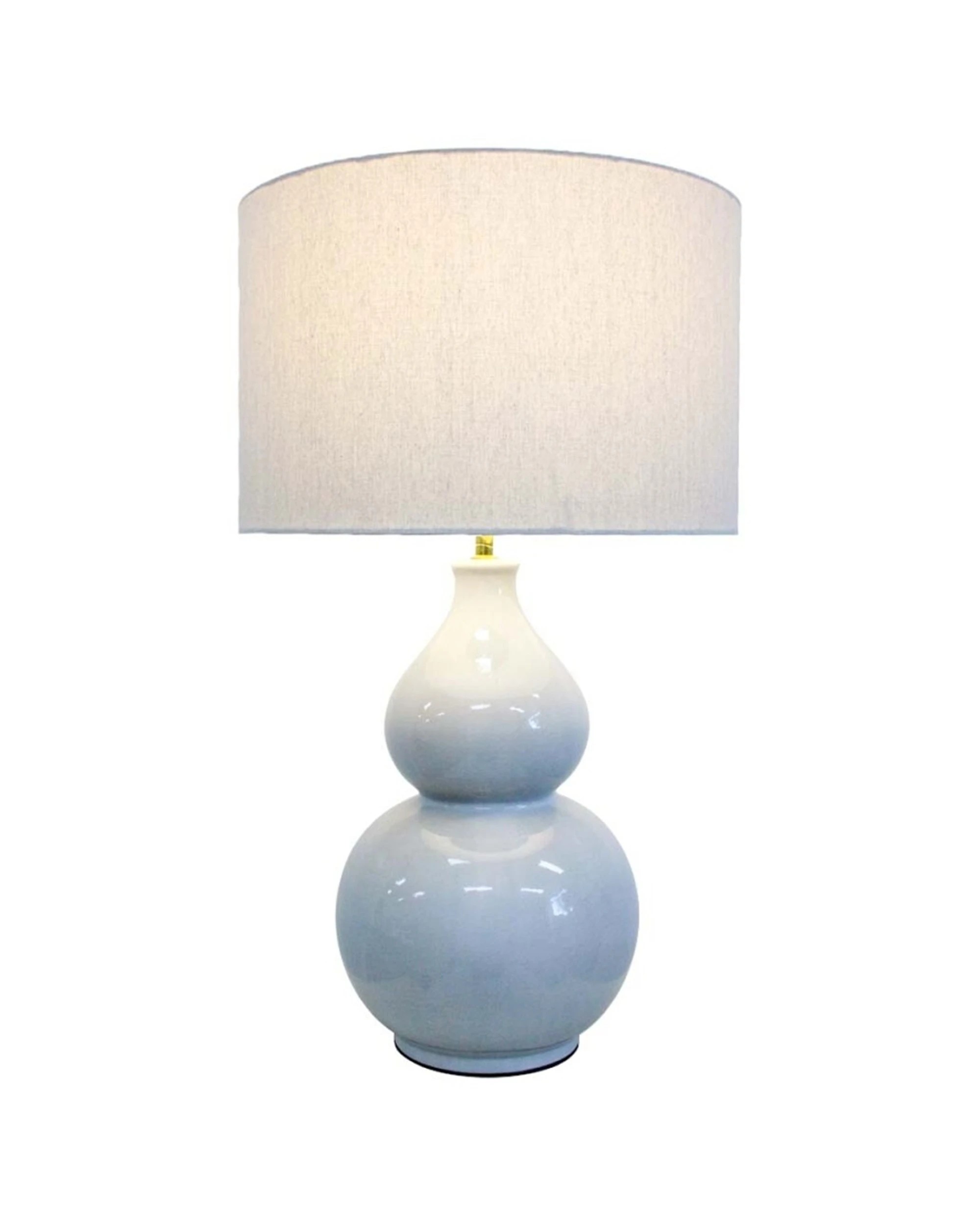 1 LVD Aura Ceramic Base Linen Shade Table Lamp Home Decor Contemporary Design Seafoam - Multi, 1 of 2
