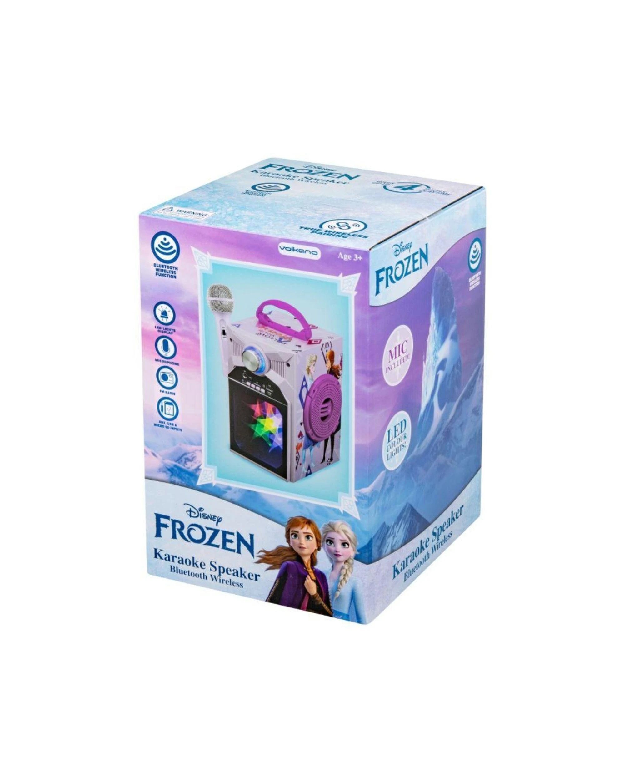 2 Disney Frozen Bluetooth Karaoke Machine with Microphone LED Lights Built in Speaker for Kids, 2 of 3