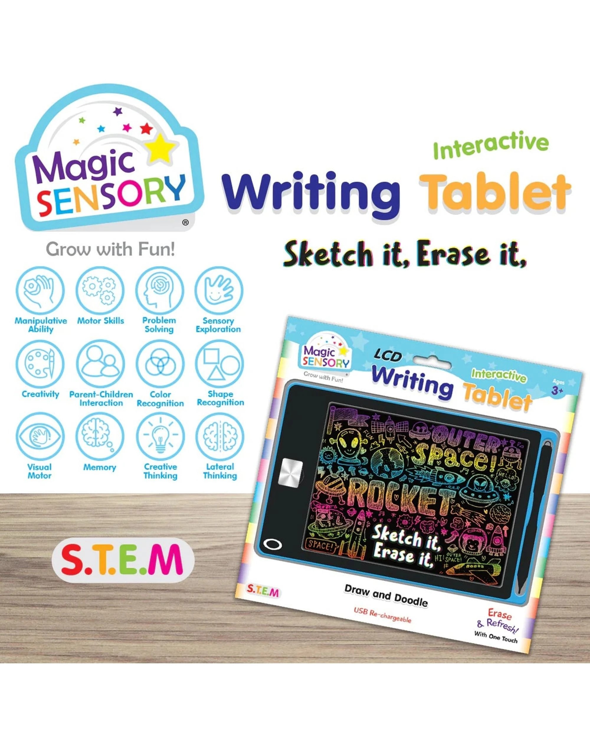 4 Magic Sensory Interactive LCD Writing Tablet - Blue Star - Blue, 4 of 6