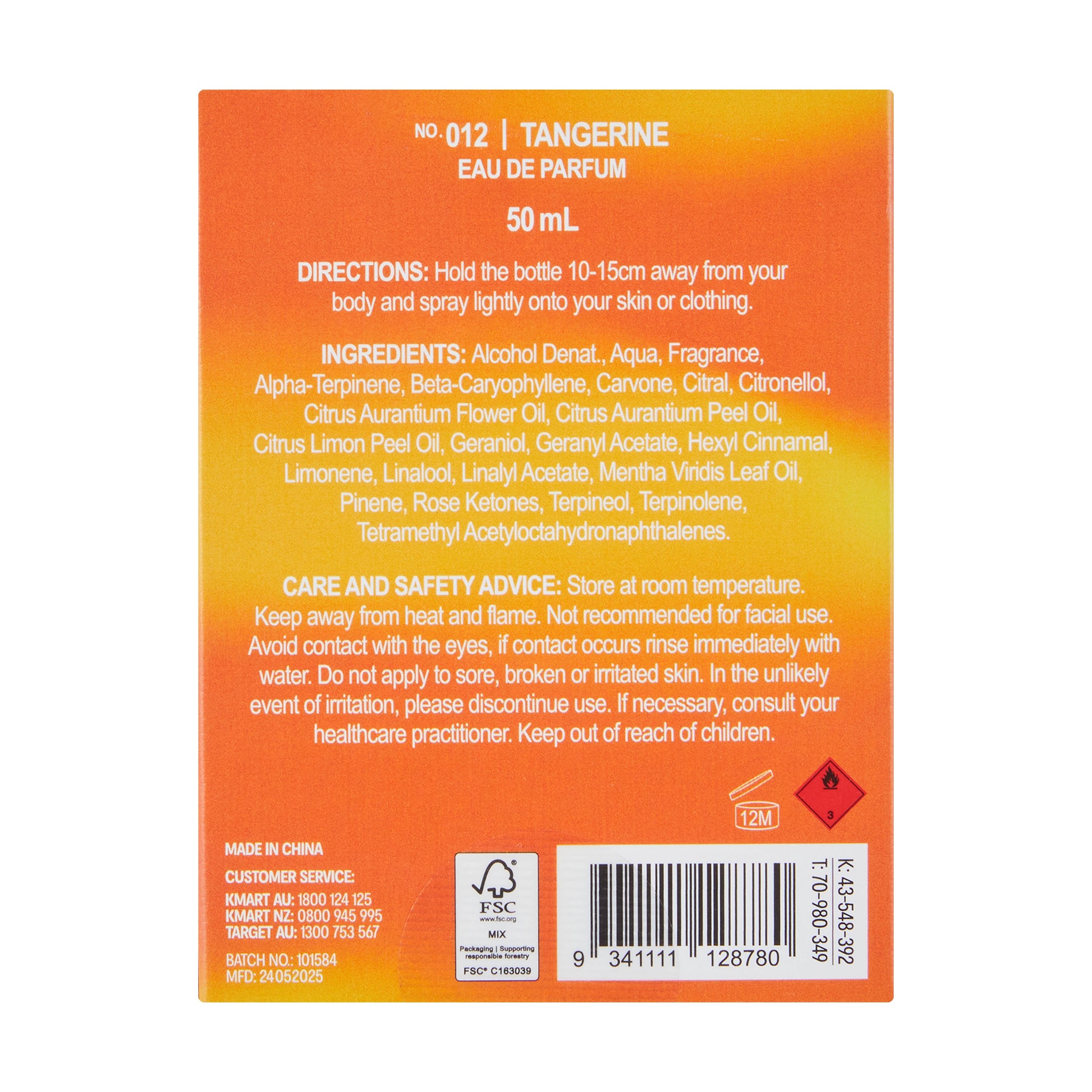 6 OXX Fragrance No. 012 Tangerine Eau De Parfum 50ml - Ginger, Tangerine and Jasmine, 6 of 6