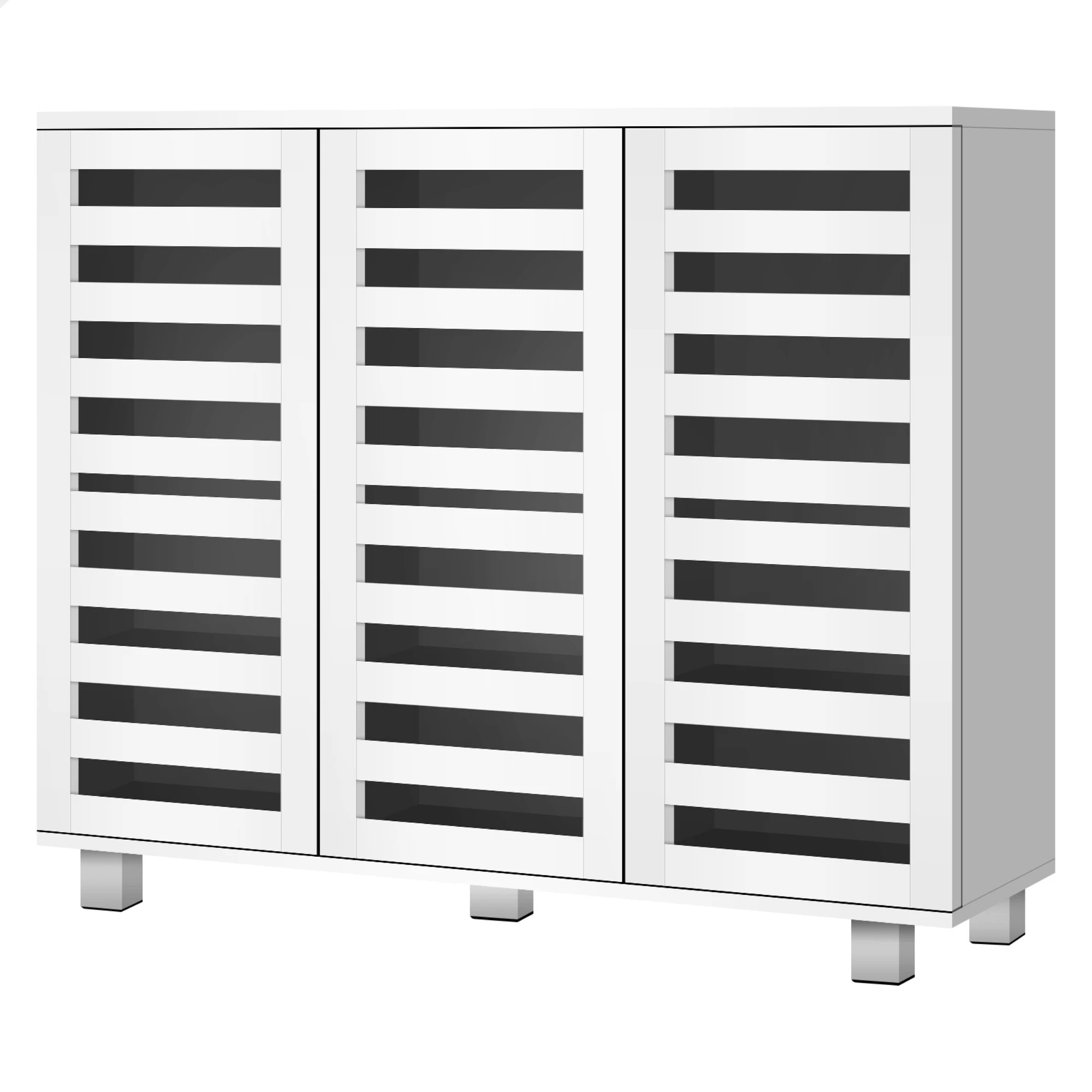 1 Alfordson Shoe Cabinet Storage Rack Organiser Drawer Shelf 30 pairs - White, 1 of 9