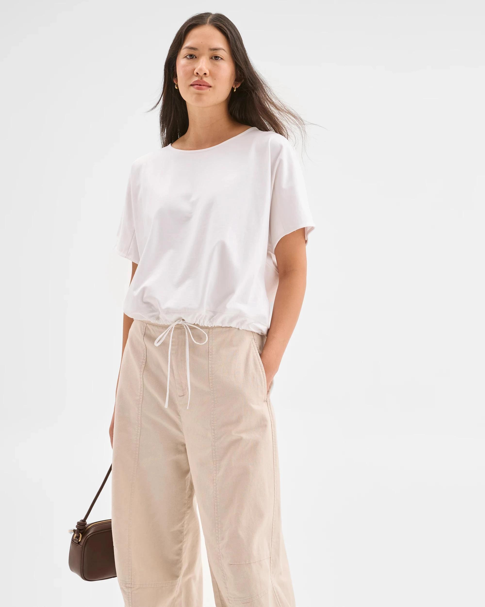 4 Target Woman Australian Cotton Drawcord Hem T-Shirt BRILLIANT WHITE, 4 of 5