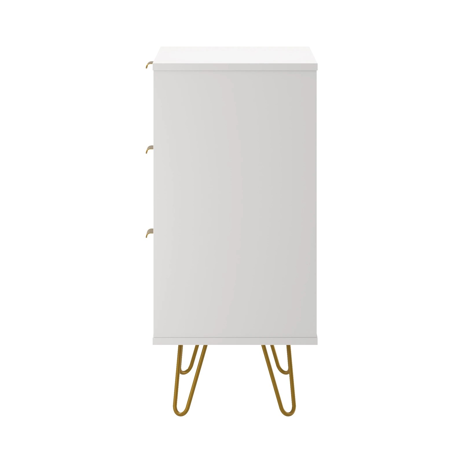 8 Oikiture 3 Chest of Drawers Gold Handles Dresser Lowboy Storage Cabinet - White, 8 of 9