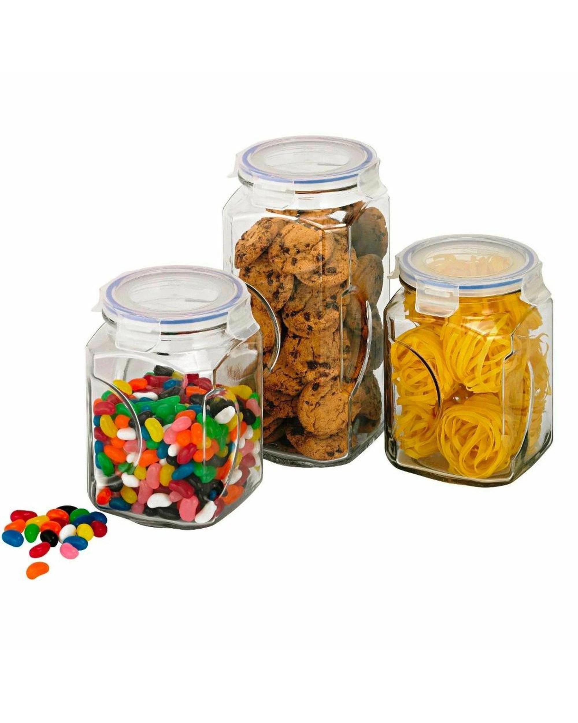 1 Glasslock Tempered Glass 3pc Storage Canister Set With Lid, 1 of 1