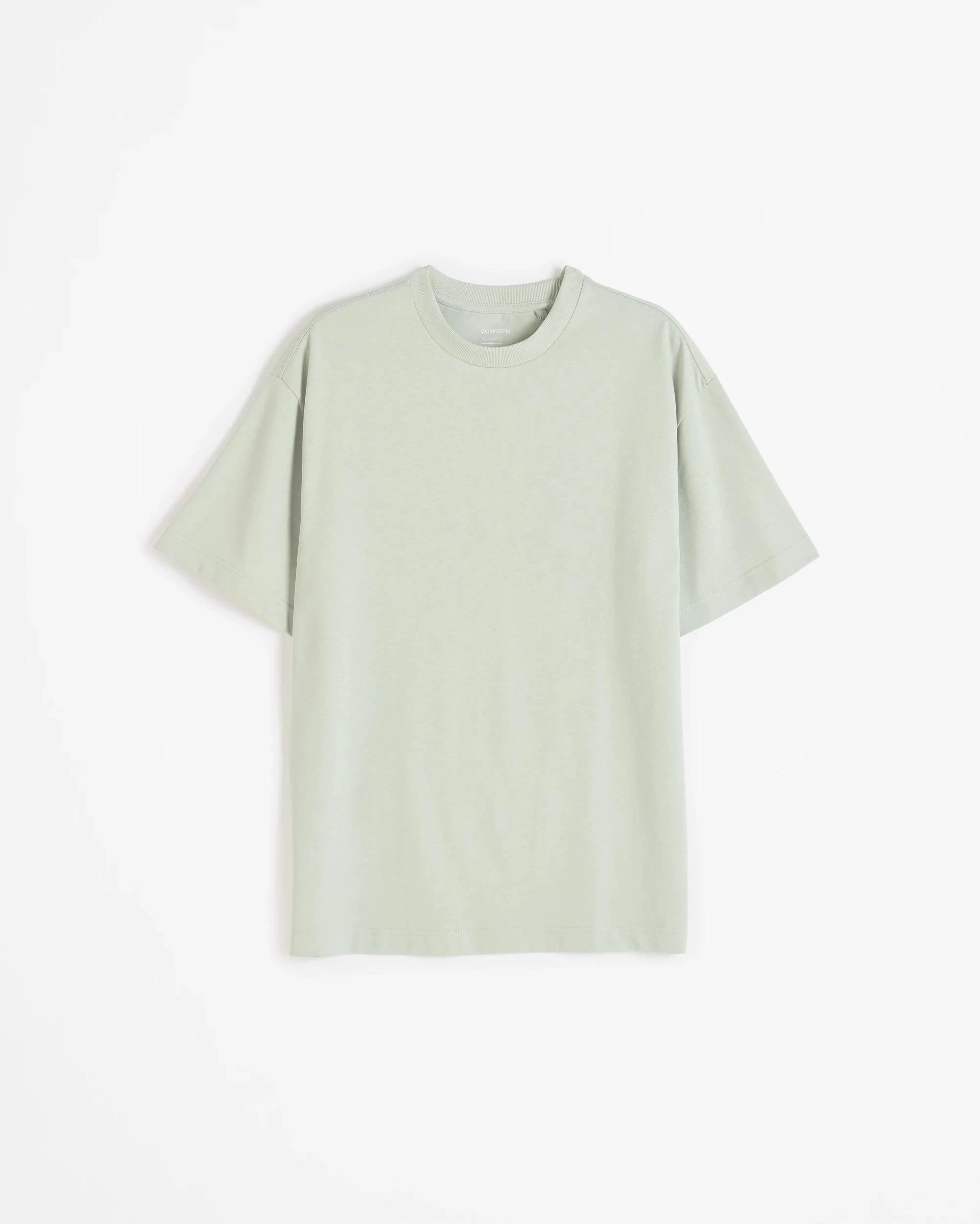 6 Commons Australian Cotton Oversized Heavy Core T-Shirt AQUA/GREY, 6 of 7