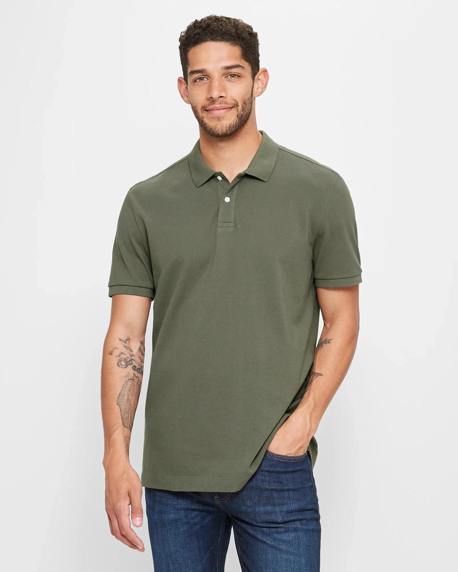 1 Target Australian Cotton Pique Polo Shirt KHAKI, 1 of 6