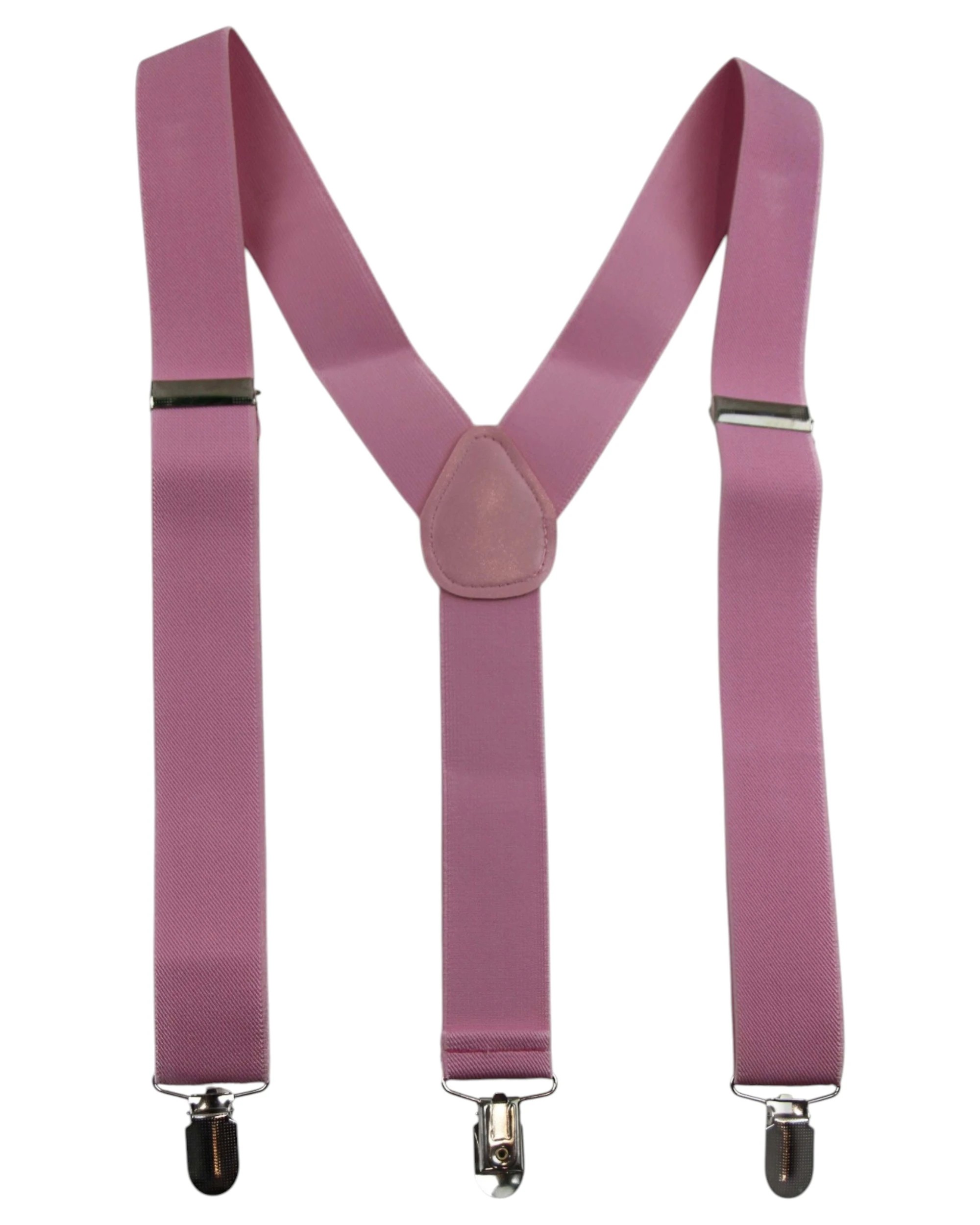 1 Zasel Mens Wide Heavy Duty Adjustable 100cm Baby Pink Suspenders - Pink, 1 of 4