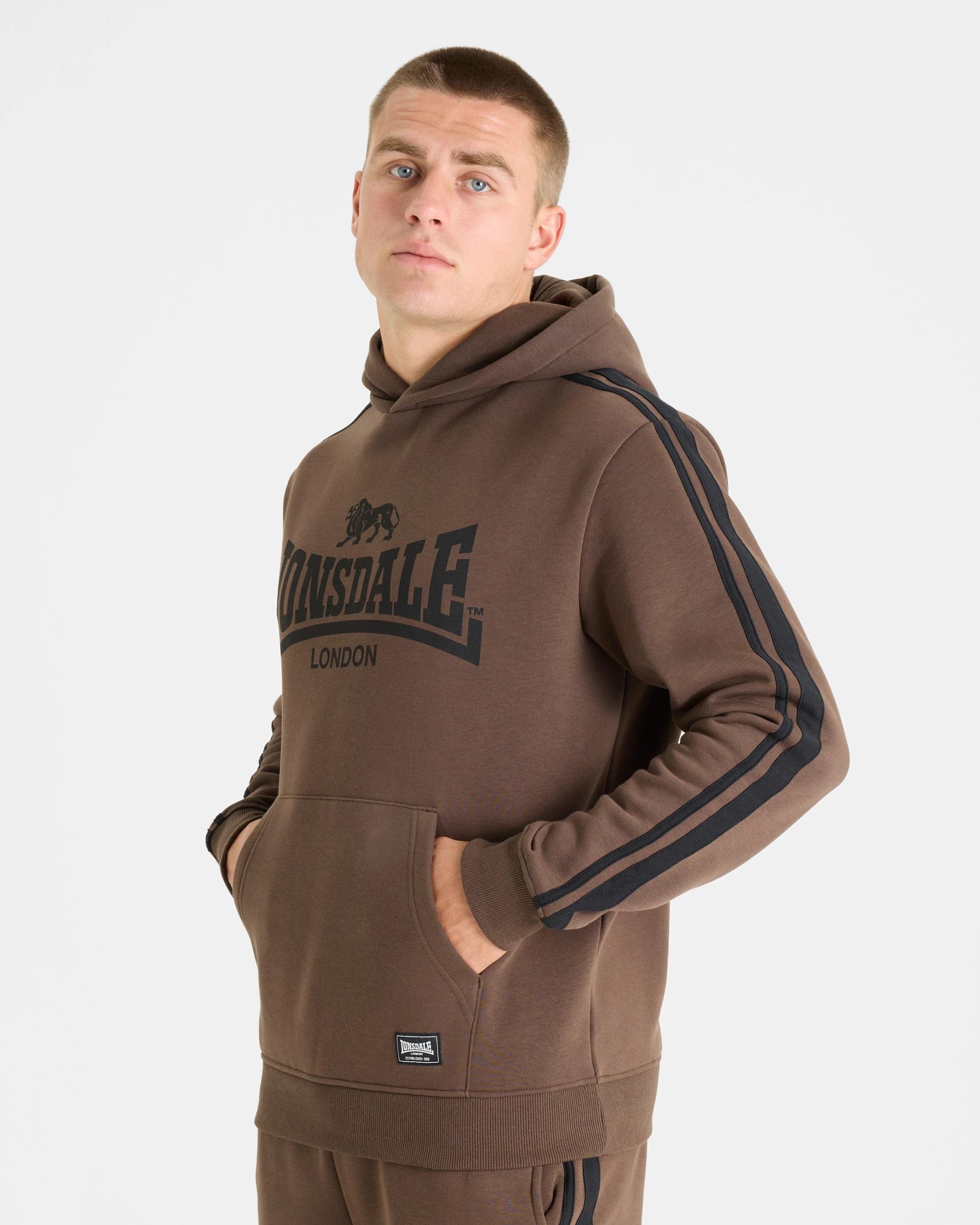 2 Lonsdale London Long Sleeve Hoodie CHOCOLATE, 2 of 4