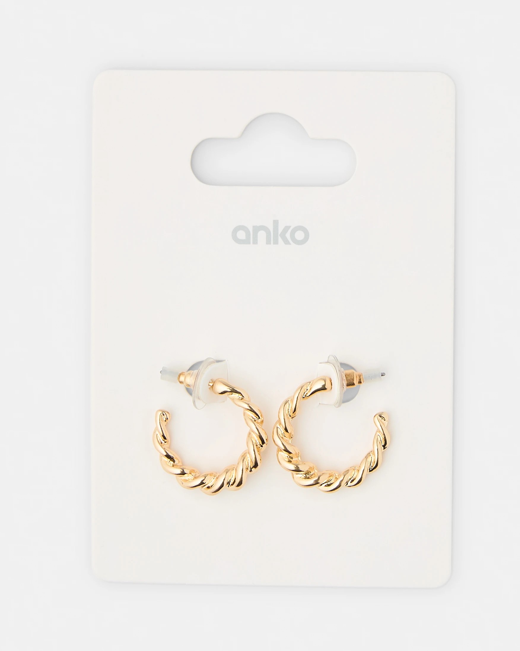 5 Twist Hoop Earrings - Gold Tone, 5 of 5