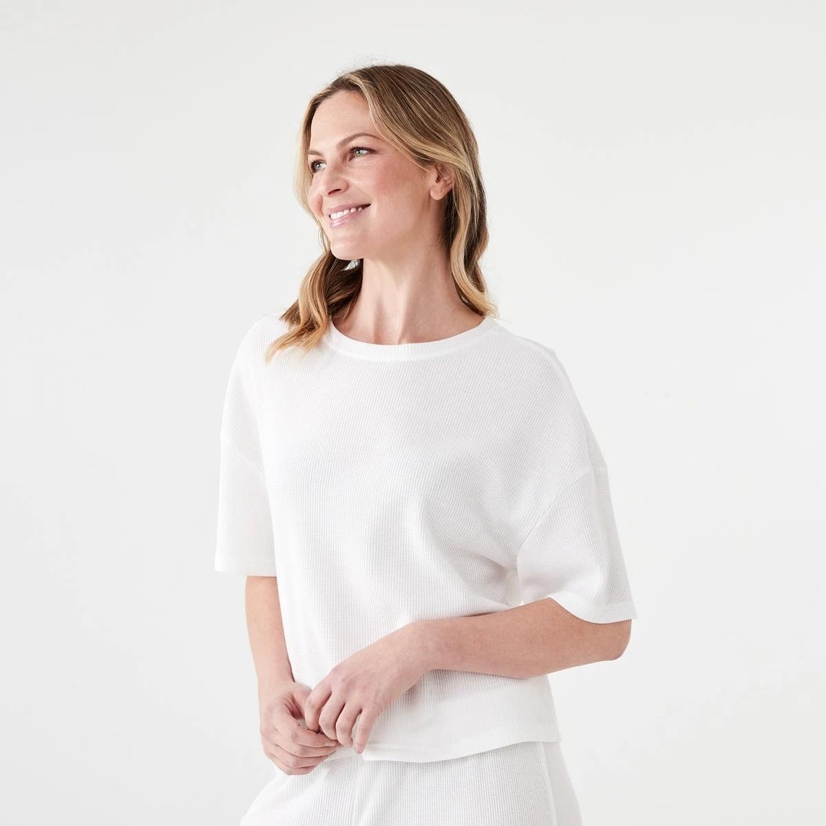 2 Waffle Boxy T-shirt WHISPER WHITE, 2 of 6