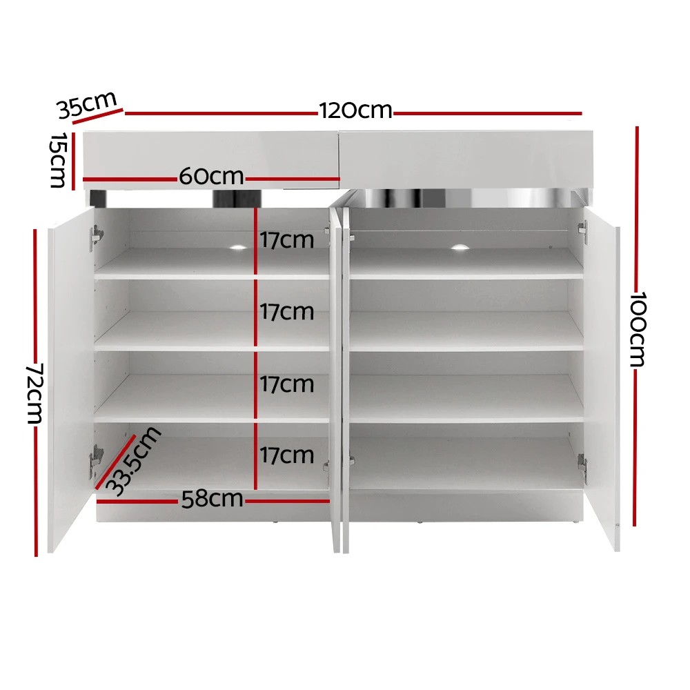 3 Artiss Shoe Rack Cabinet Storage Cupboard 24 Pairs - Lydia - White, 3 of 5