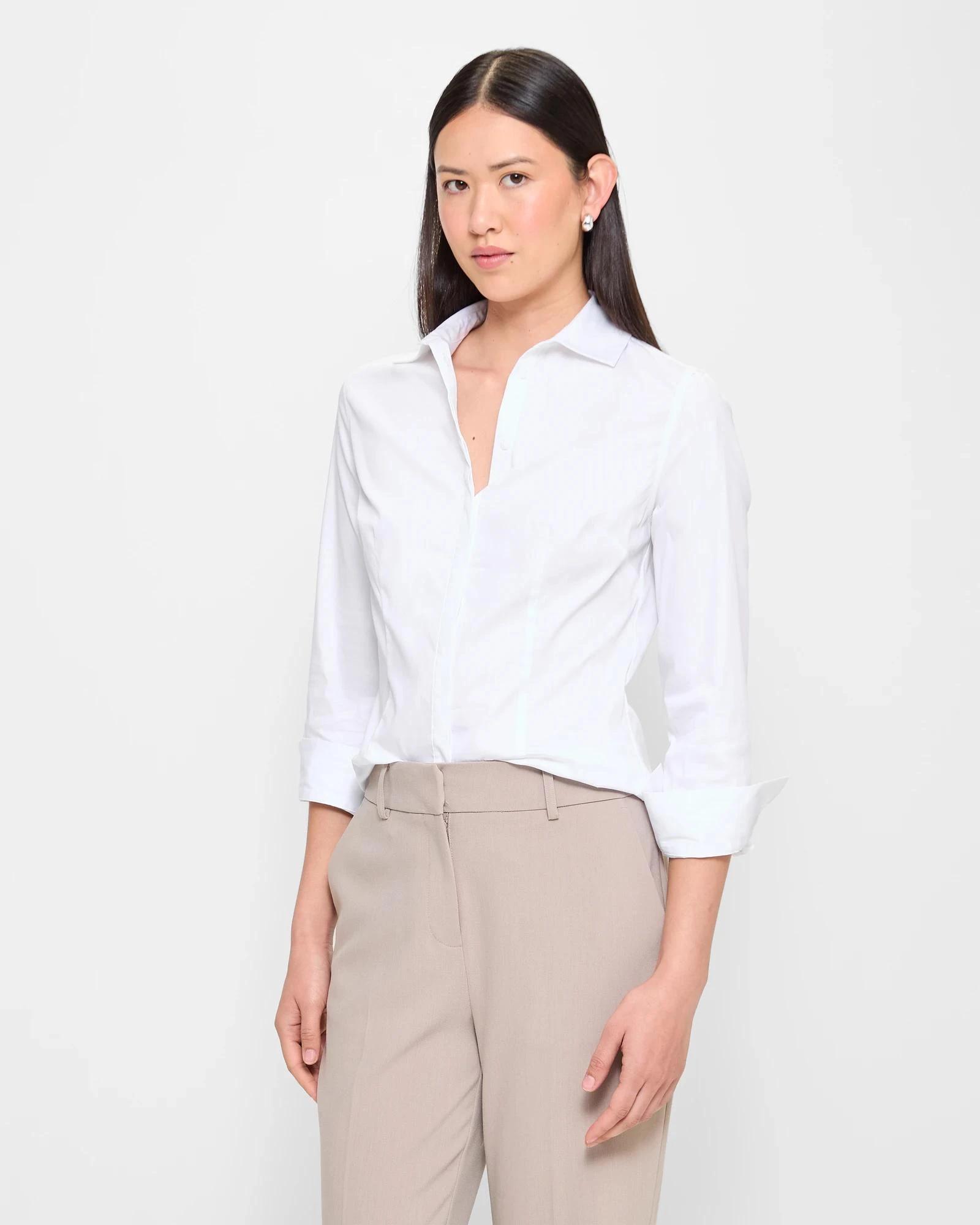 3 Long Sleeve Fitted Shirt - Preview WHITE, 3 of 5