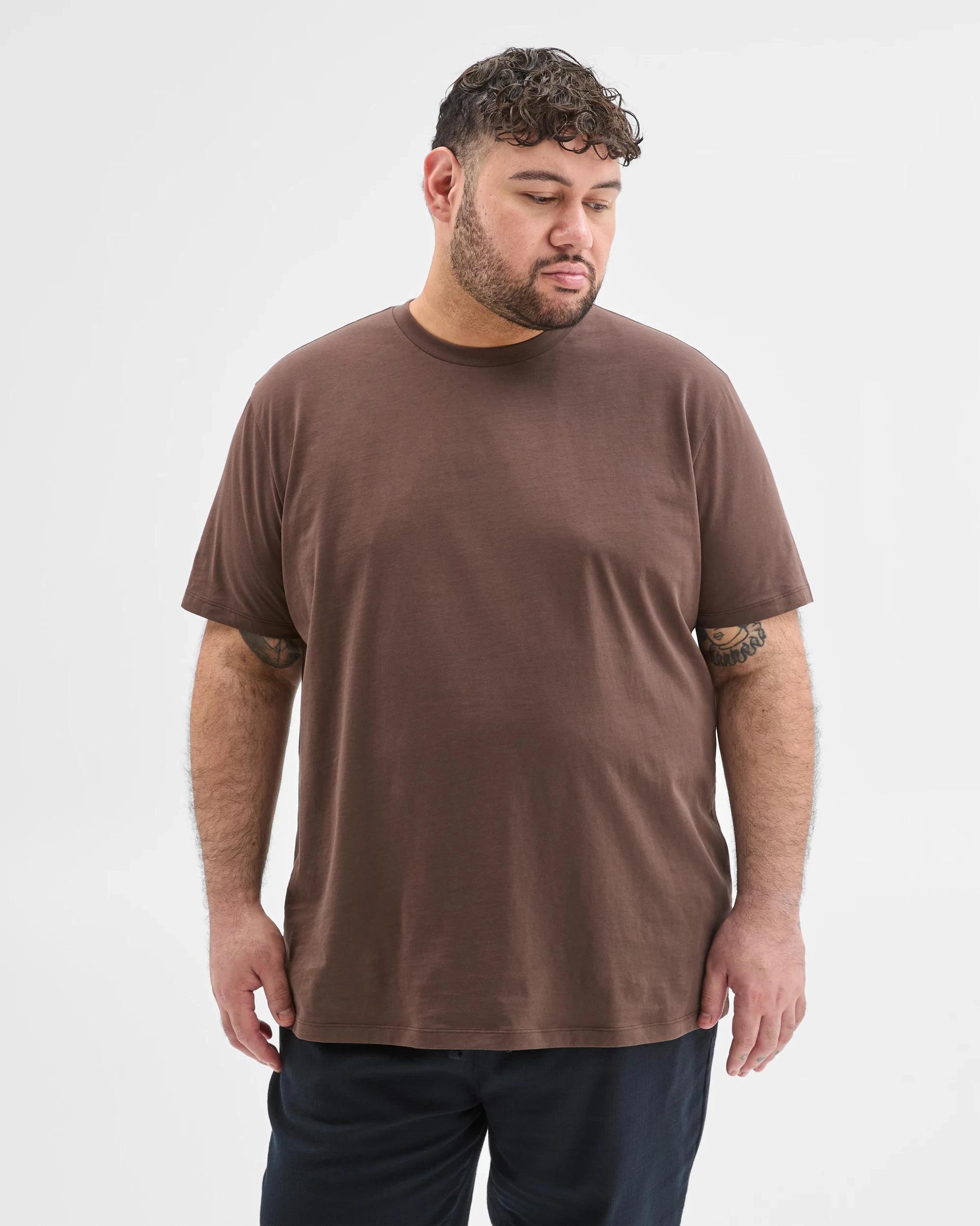 4 Target Man Plus Plus Size Australian Cotton Crew T-Shirt CHOCOLATE, 4 of 6