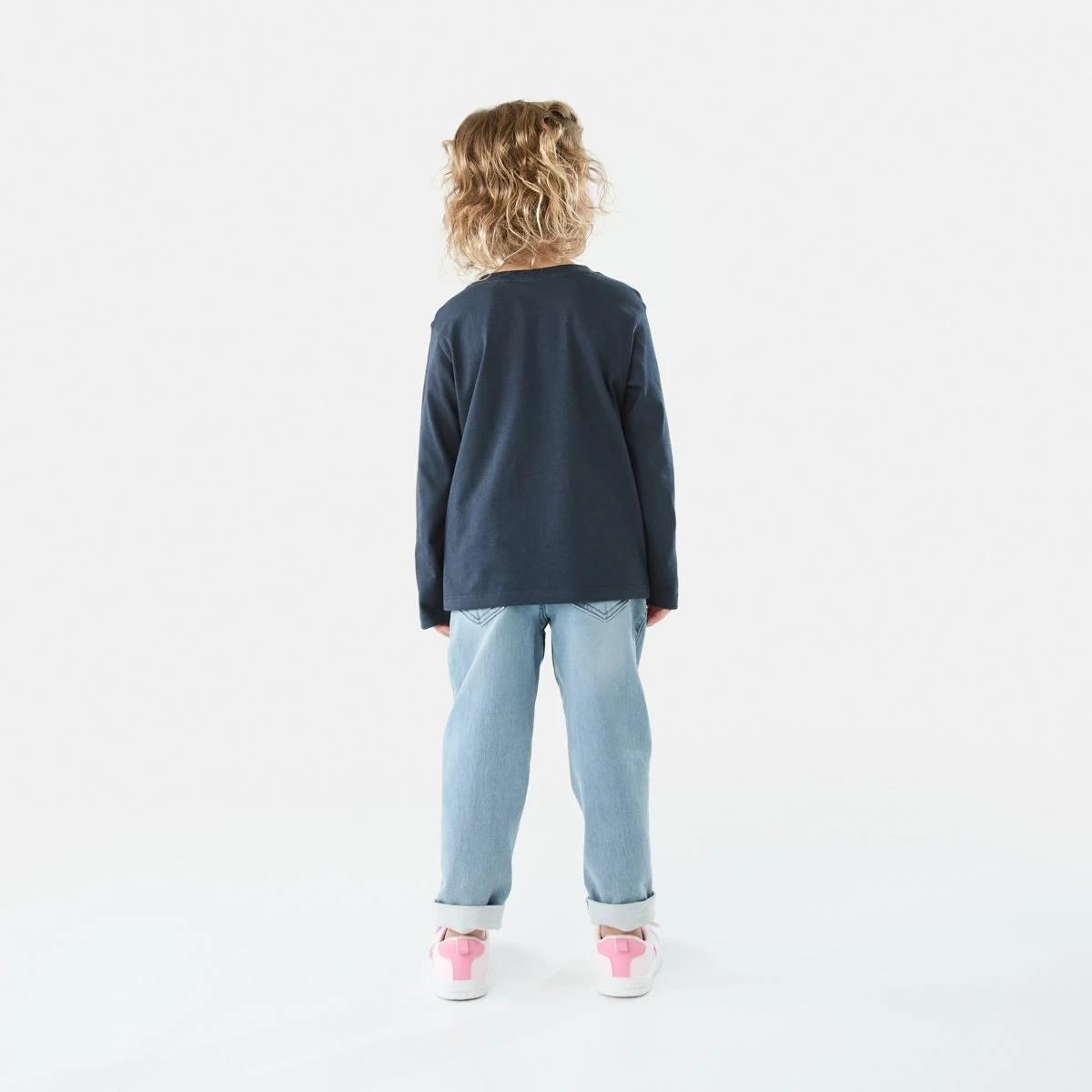 6 Long Sleeve Plain T-shirt Dress Navy, 6 of 8