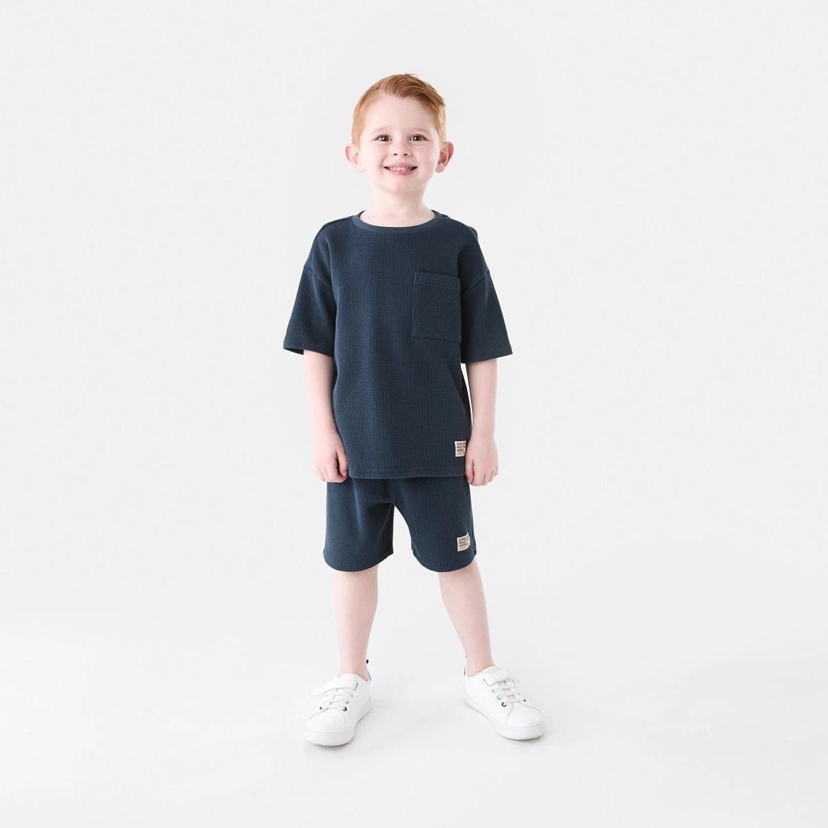 6 Waffle T-shirt Dress Navy, 6 of 9