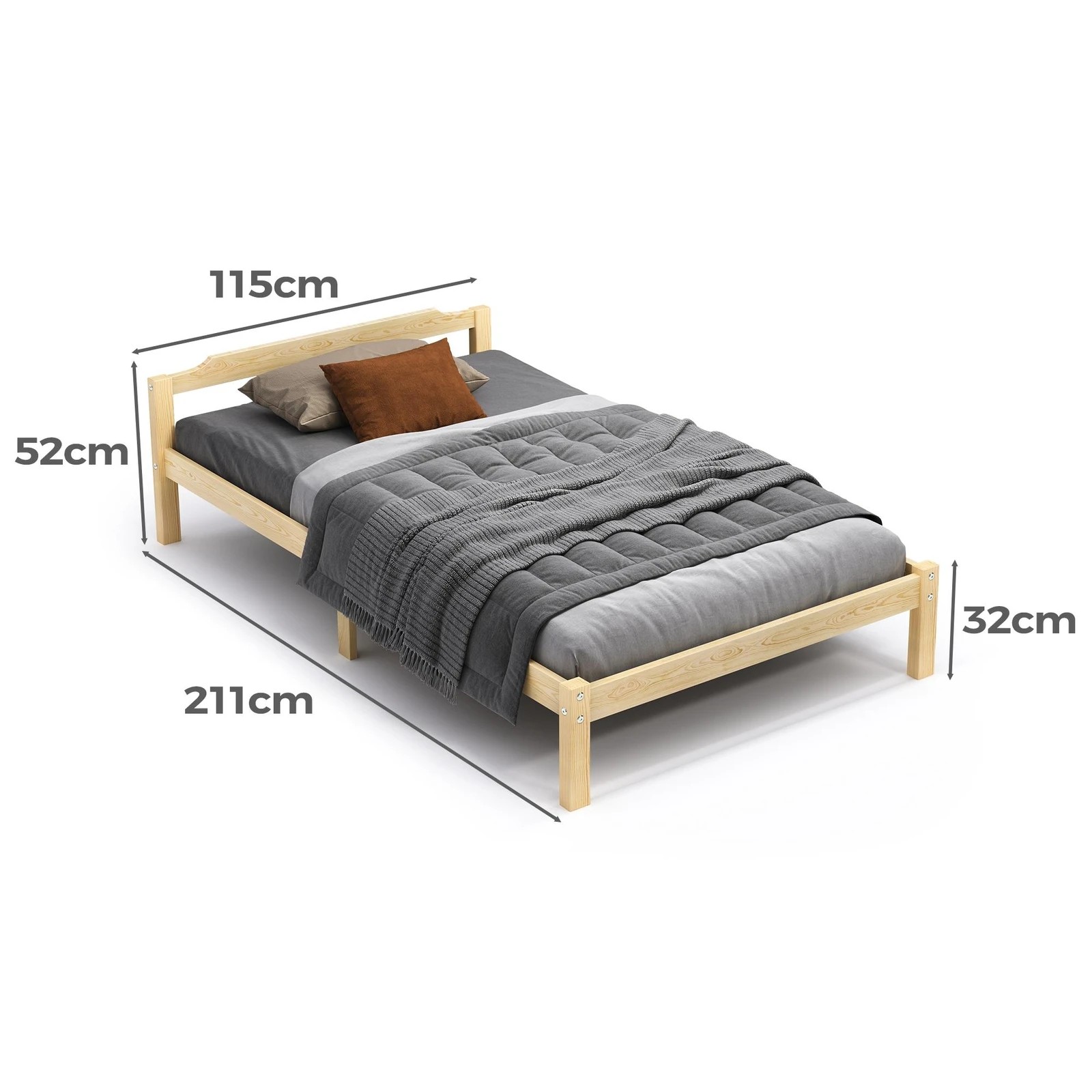 9 Alfordson Bed Frame Wooden Timber King Single Mattress Base Platform Beatrix - Natural, 9 of 10