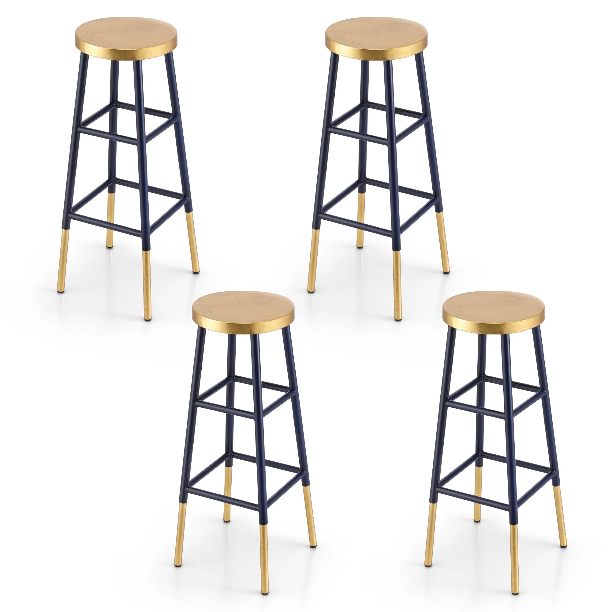 1 Artiss 4x Bar Stools Metal Gold Navy - Multi, 1 of 7