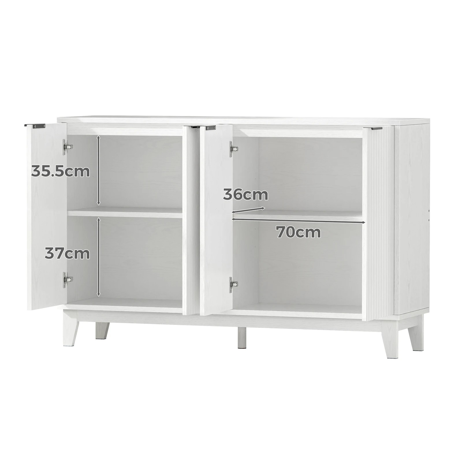 10 Alfordson Buffet Sideboard Storage Cabinet Cupboard Kitchen Hallway Pantry - White, 10 of 10