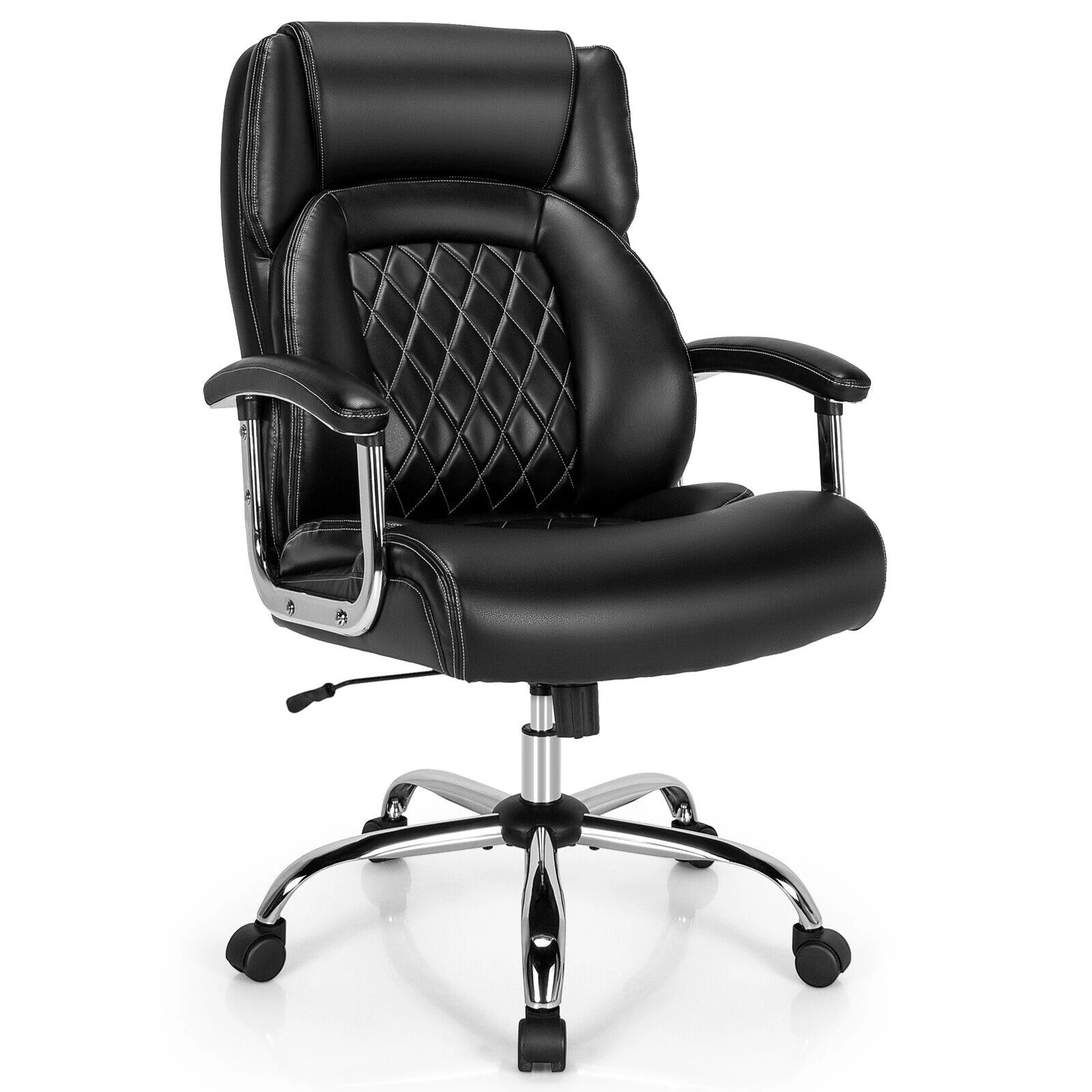 1 Costway Adjustable Executive Chair Swivel Computer Desk Recliner - Black, 1 of 3