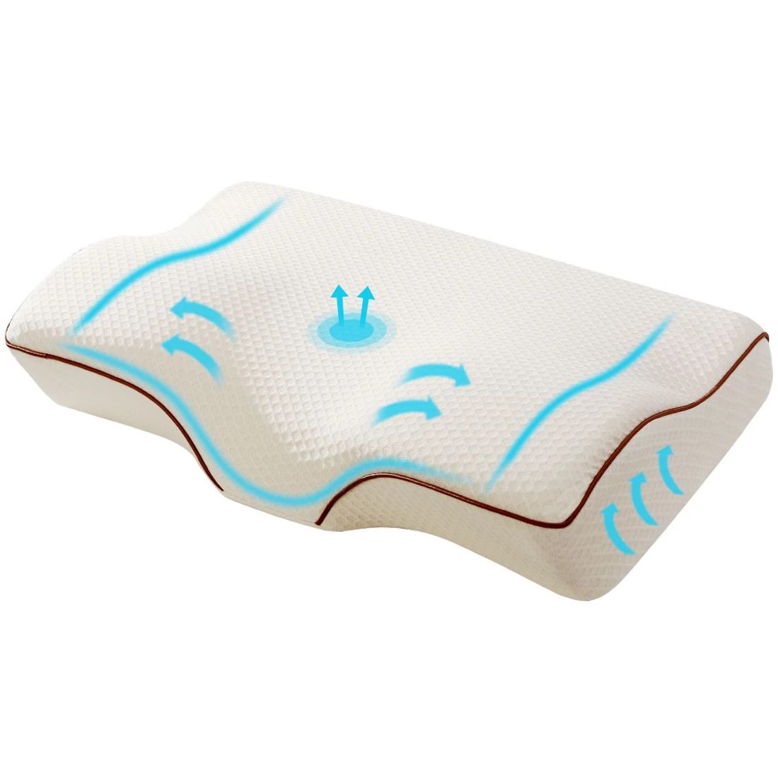 1 Giselle Memory Foam Pillow Neck Cervical Butterfly Ergonomic Support - White, 1 of 5