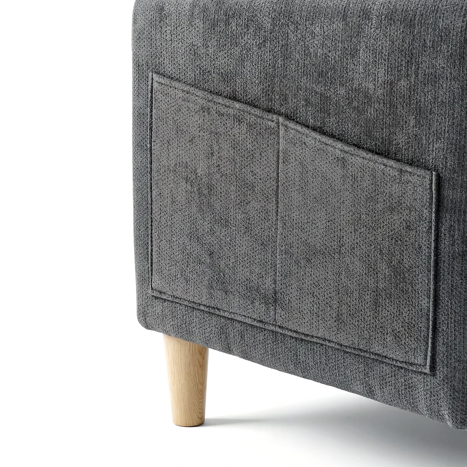 4 Advwin Loveseat Sofa 127cm 2-Seater Chenille Fabric Button Tufted Upholstered Small Couch - Grey, 4 of 8