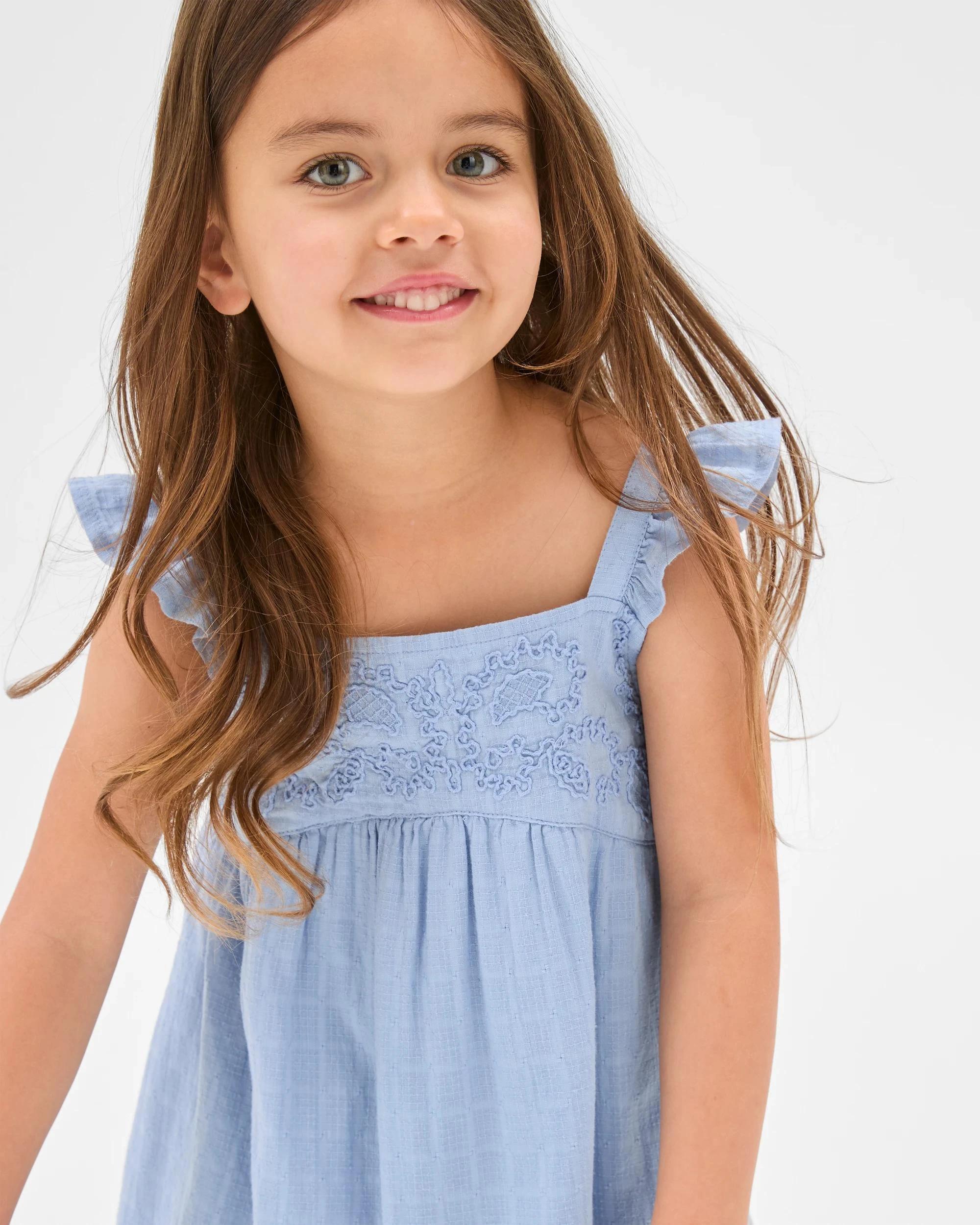 3 Target Australian Cotton Flutter Sleeve Midi Dress BLUE, 3 of 6