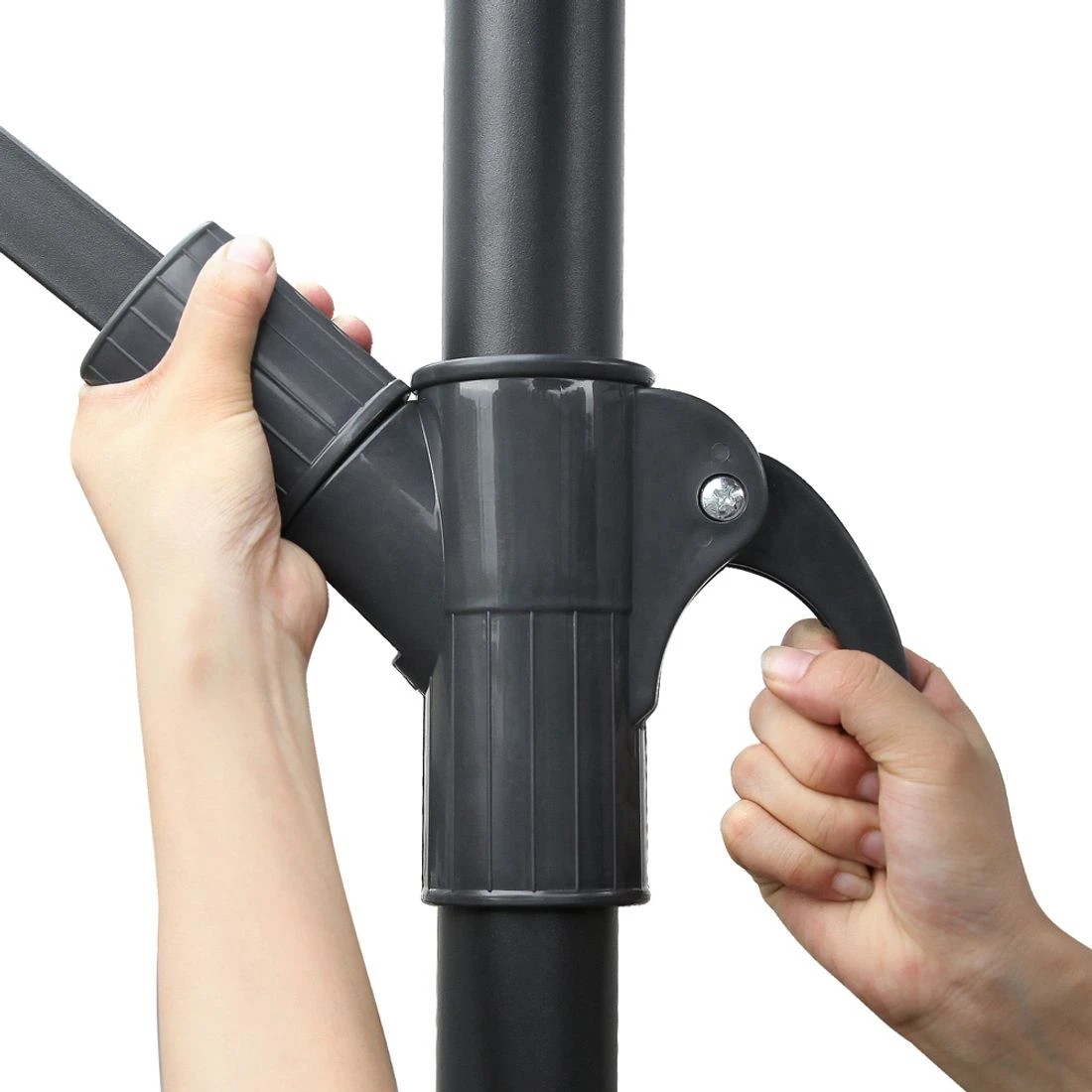 7 Instahut 3m Outdoor Umbrella Cantilever Beach Garden Patio - Black, 7 of 7