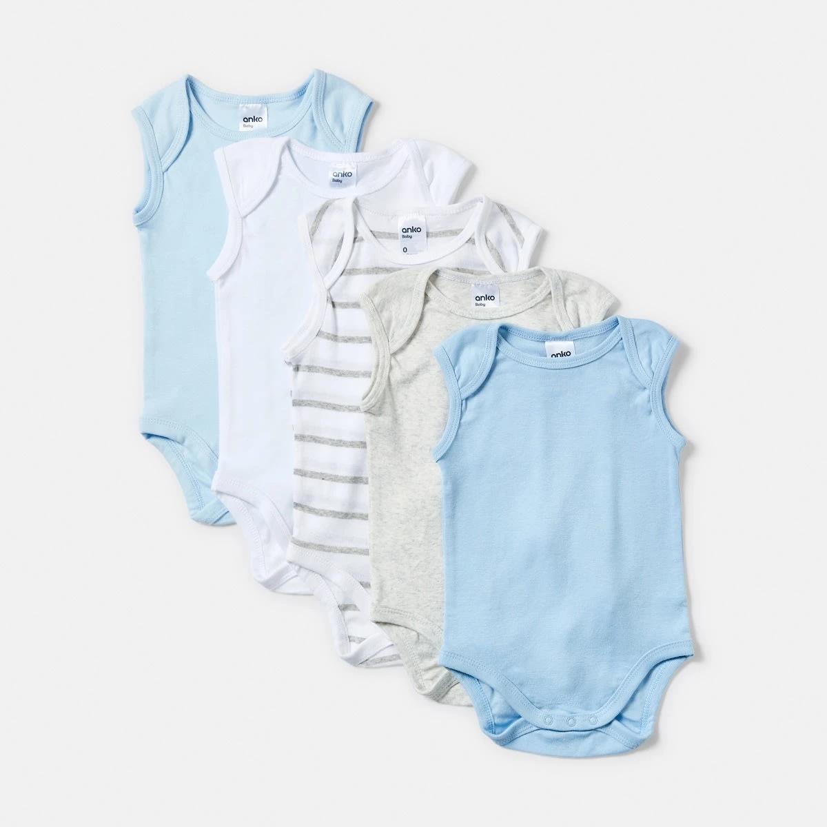 1 5 Pack Sleeveless Bodysuits BLUE MULTI PACK, 1 of 10