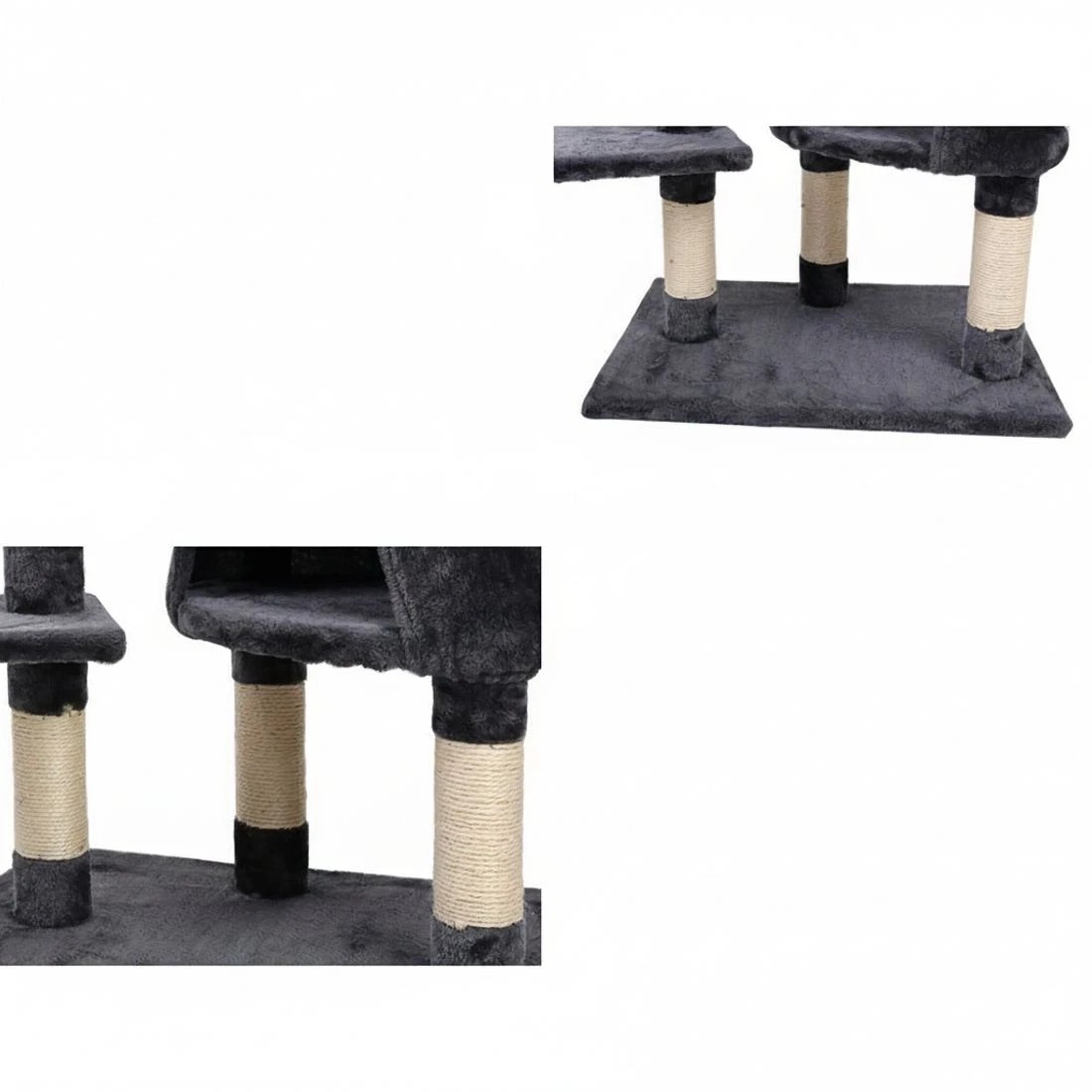 5 i.Pet Cat Tree 120cm Tower Scratching Post Scratcher Wood Condo House Bed Toys - Grey, 5 of 6