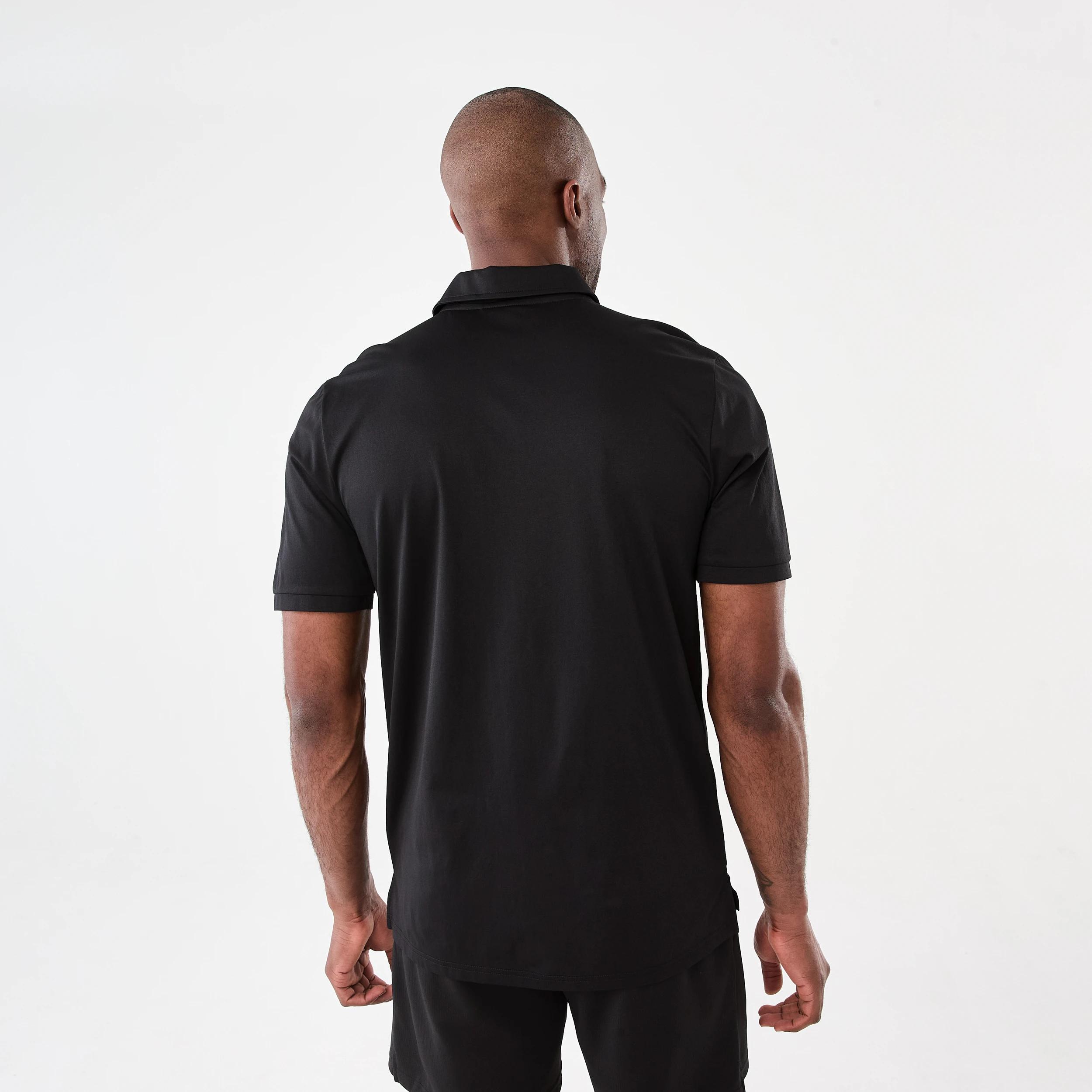 3 Active Mens Regular Training Polo Shirt BLACK, 3 of 6