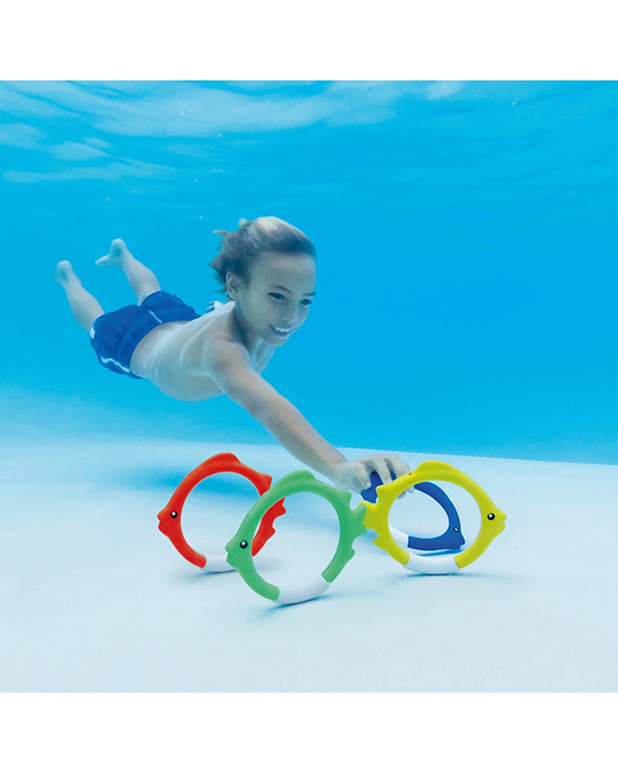 2 Intex 2PK Underwater Fish Rings Kids pool Toys 6Y+ - Multi, 2 of 2