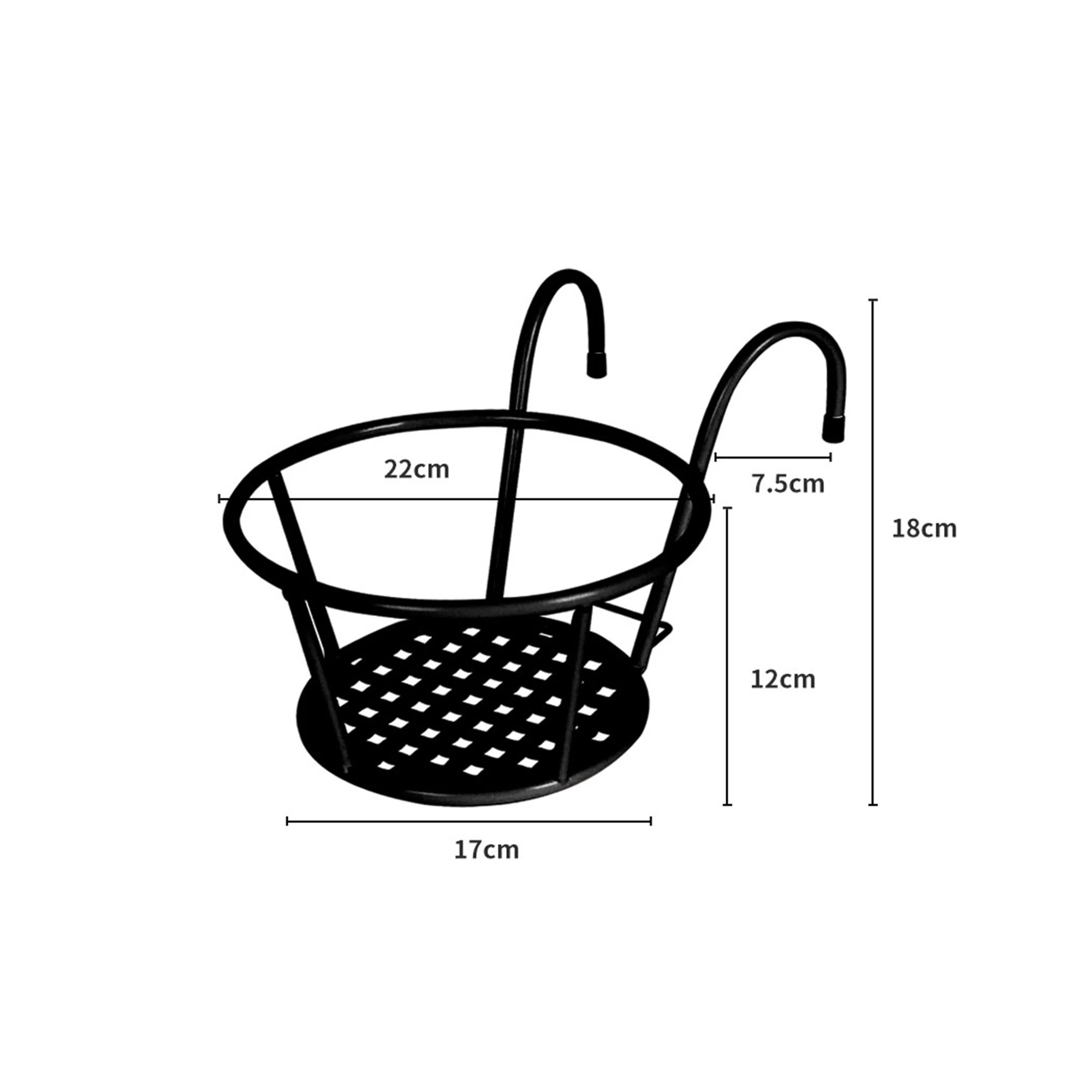 3 Levede 1x Flower Holder Plant Stand Hanging Pot Basket Plant Garden Wall Storage - Black, 3 of 6