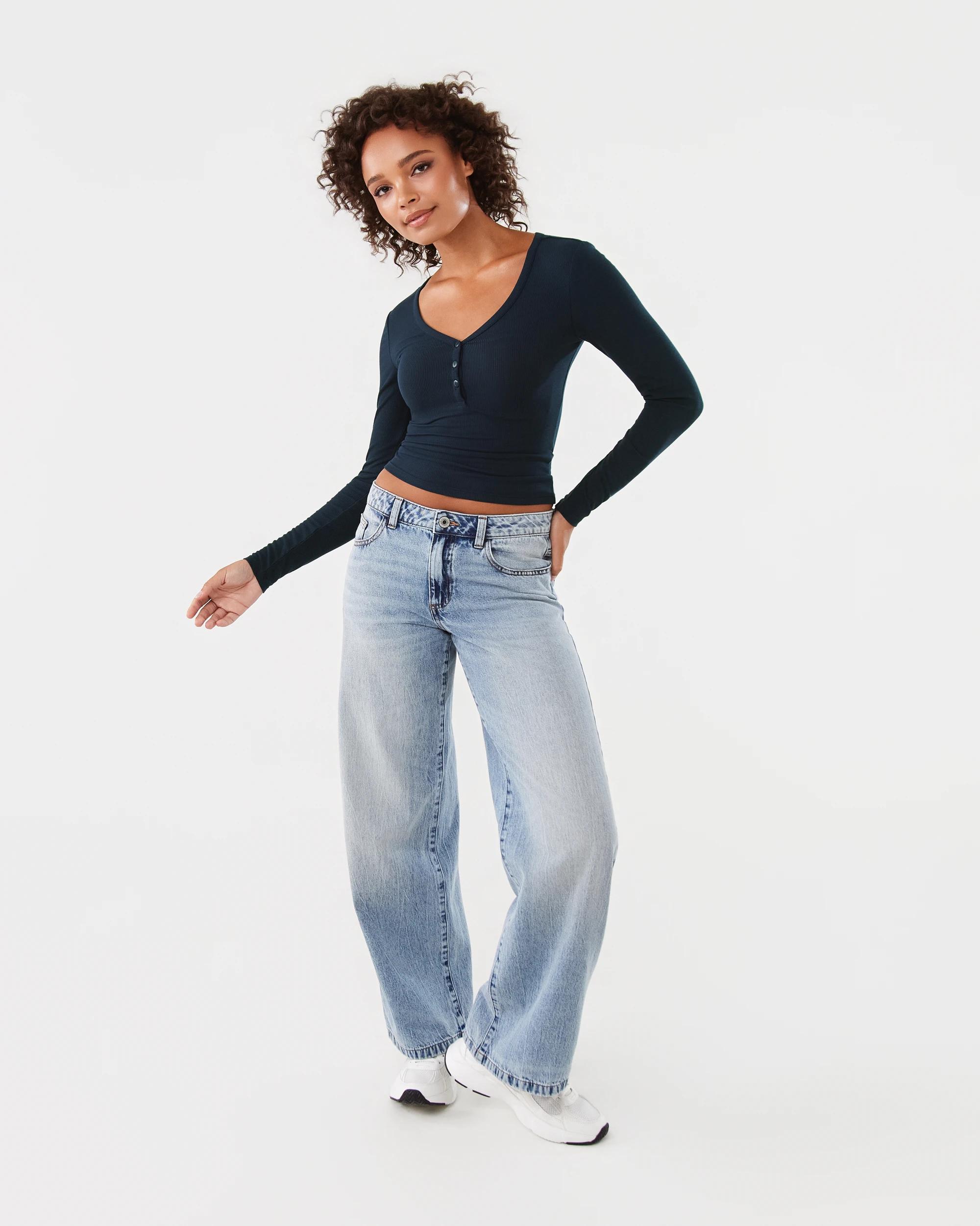 2 Long Sleeve Henley Top Navy Blaze, 2 of 7