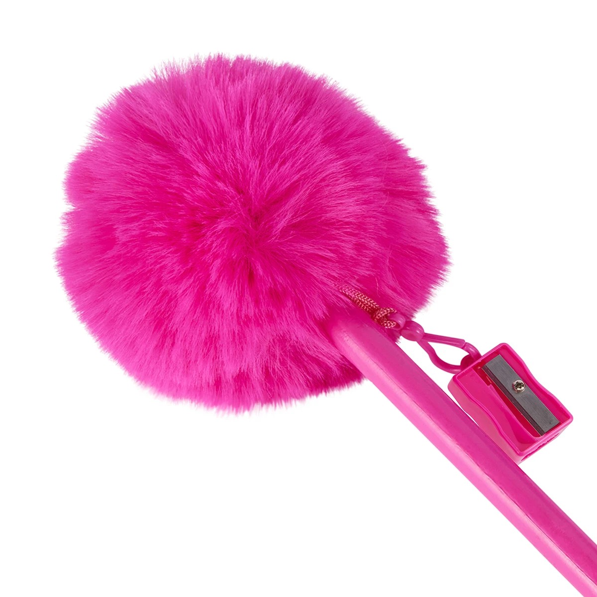 6 Jumbo Pom Pom Pencil with Sharpener - Assorted, 6 of 10