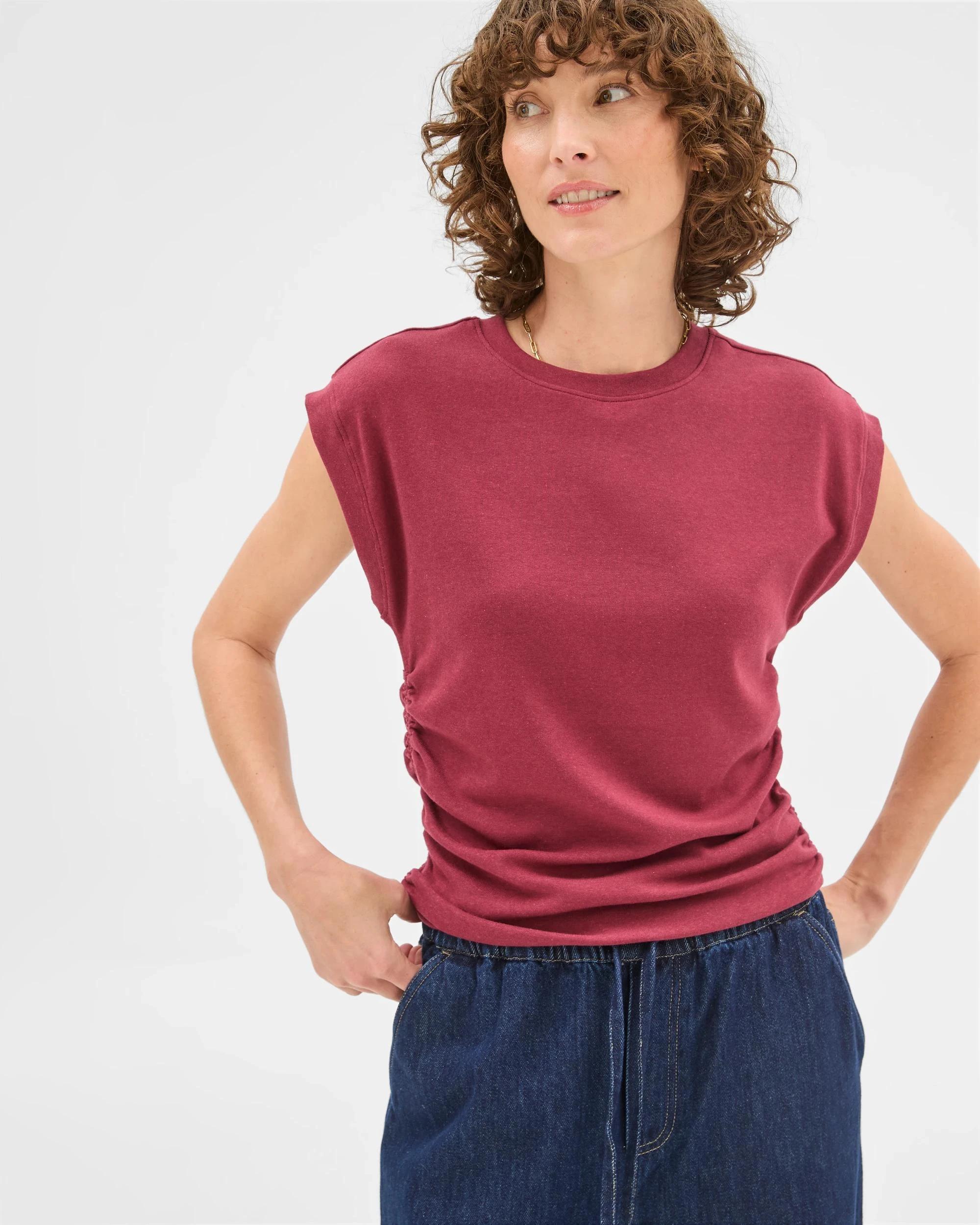 3 Target Gathered Waist Muscle T-Shirt MULBERRY, 3 of 7